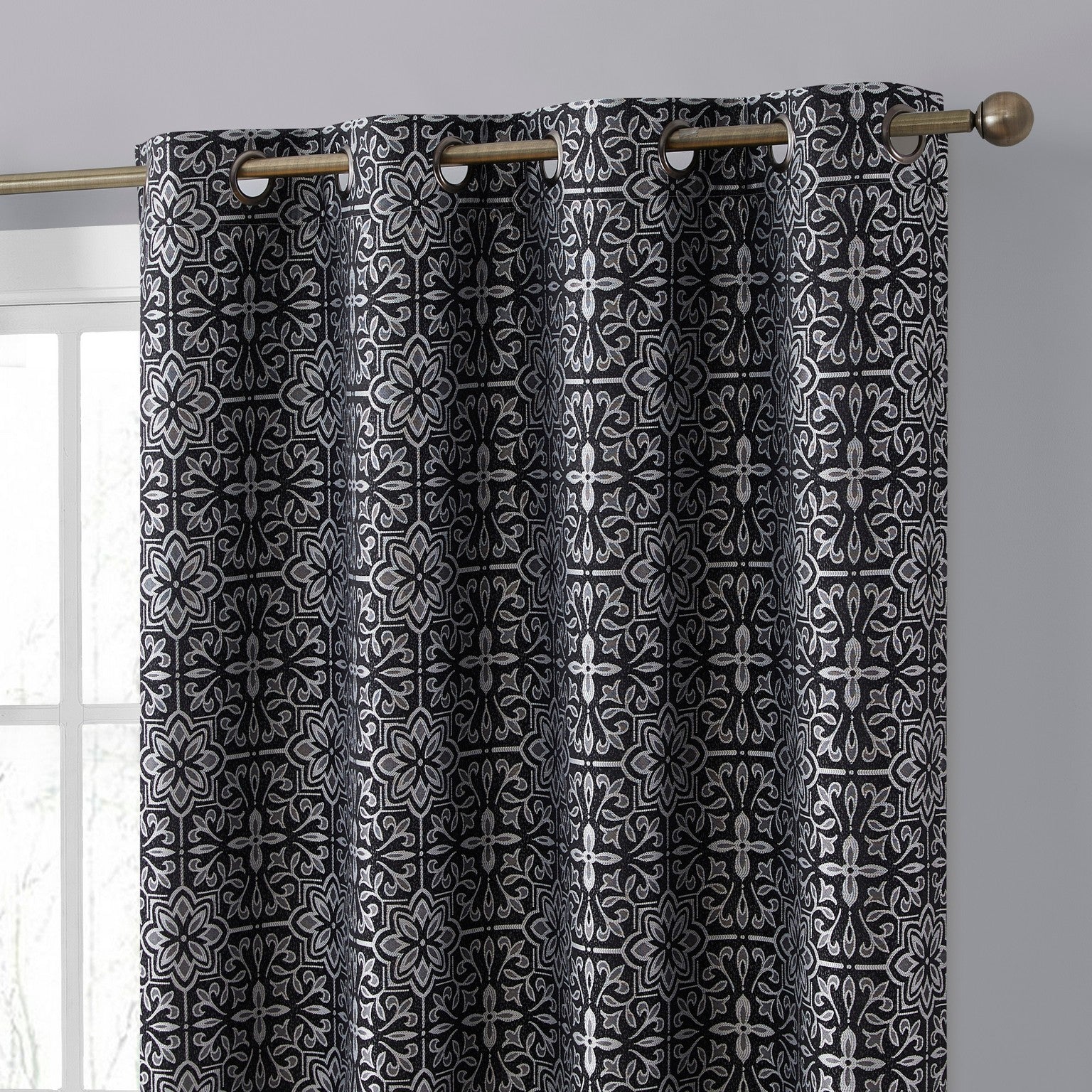 Mia Moroccan Tile 100% Blackout Grommet Curtain Panels