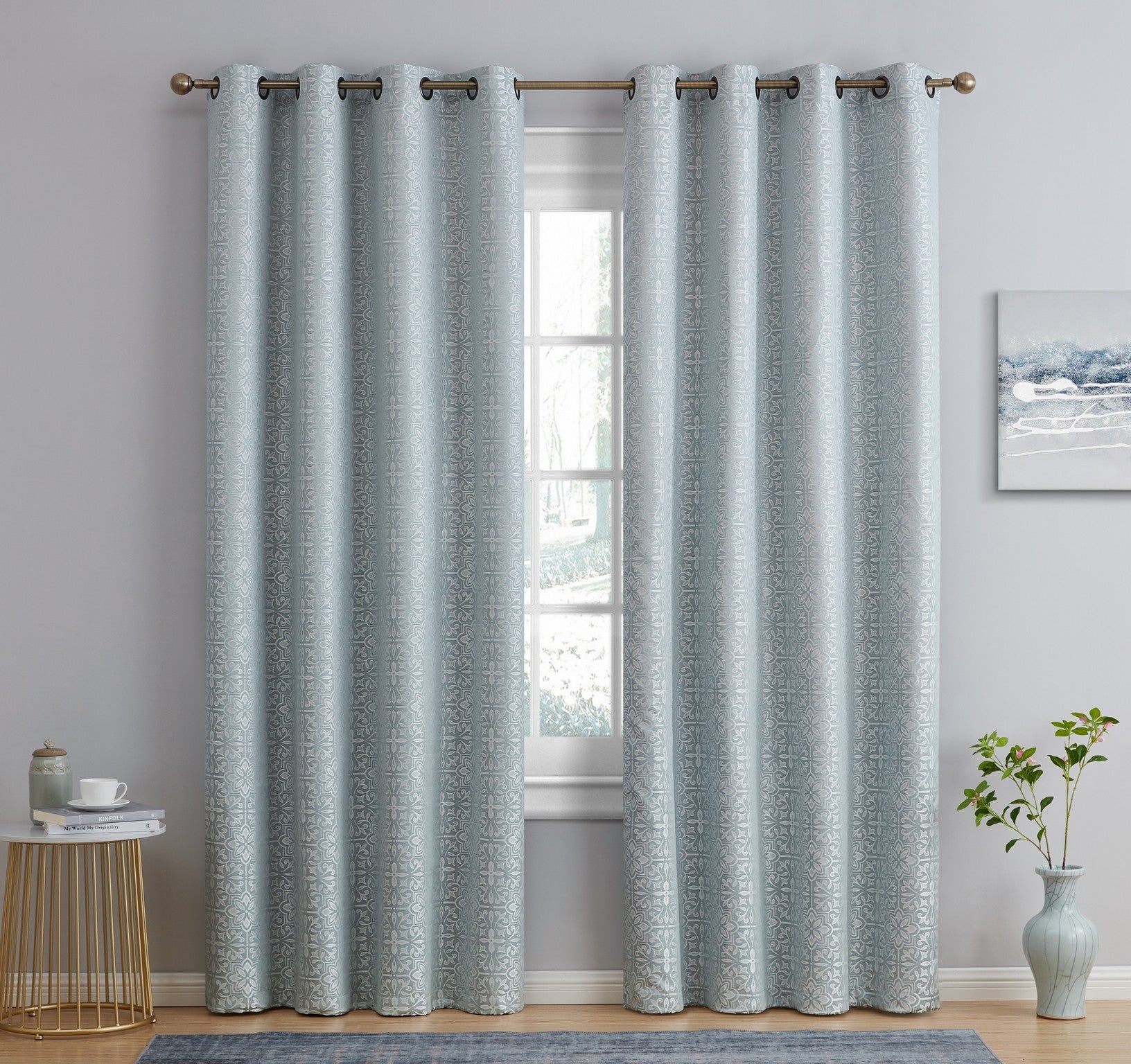 Mia Moroccan Tile 100% Blackout Grommet Curtain Panels