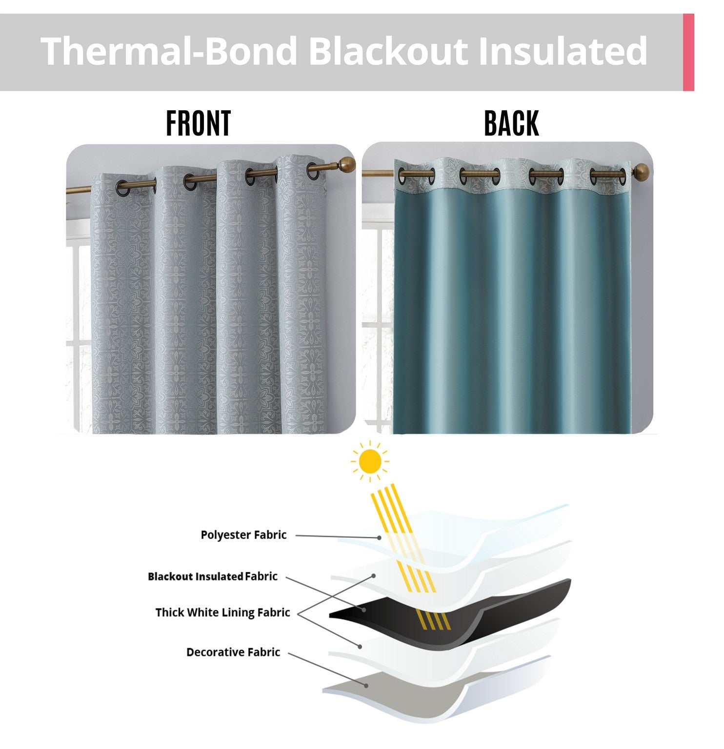 Mia Moroccan Tile 100% Blackout Grommet Curtain Panels