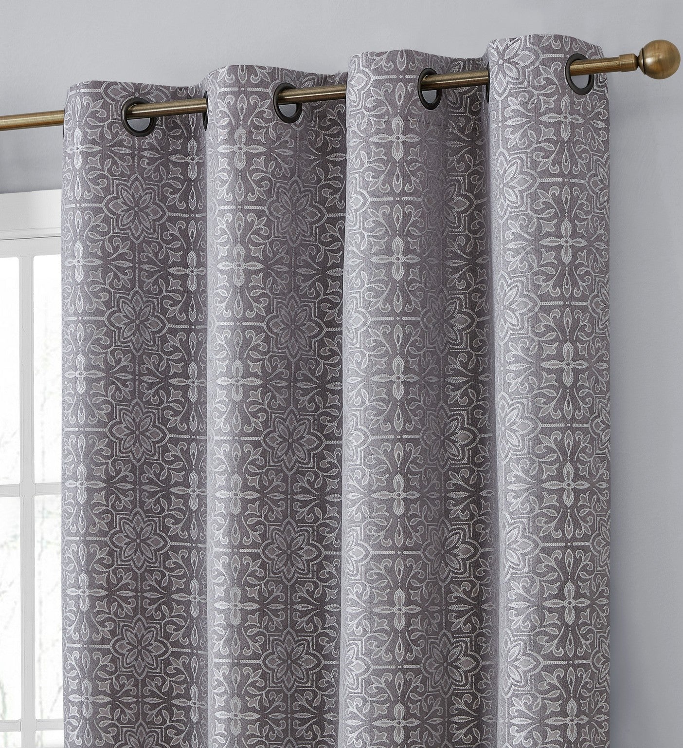 Mia Moroccan Tile 100% Blackout Grommet Curtain Panels