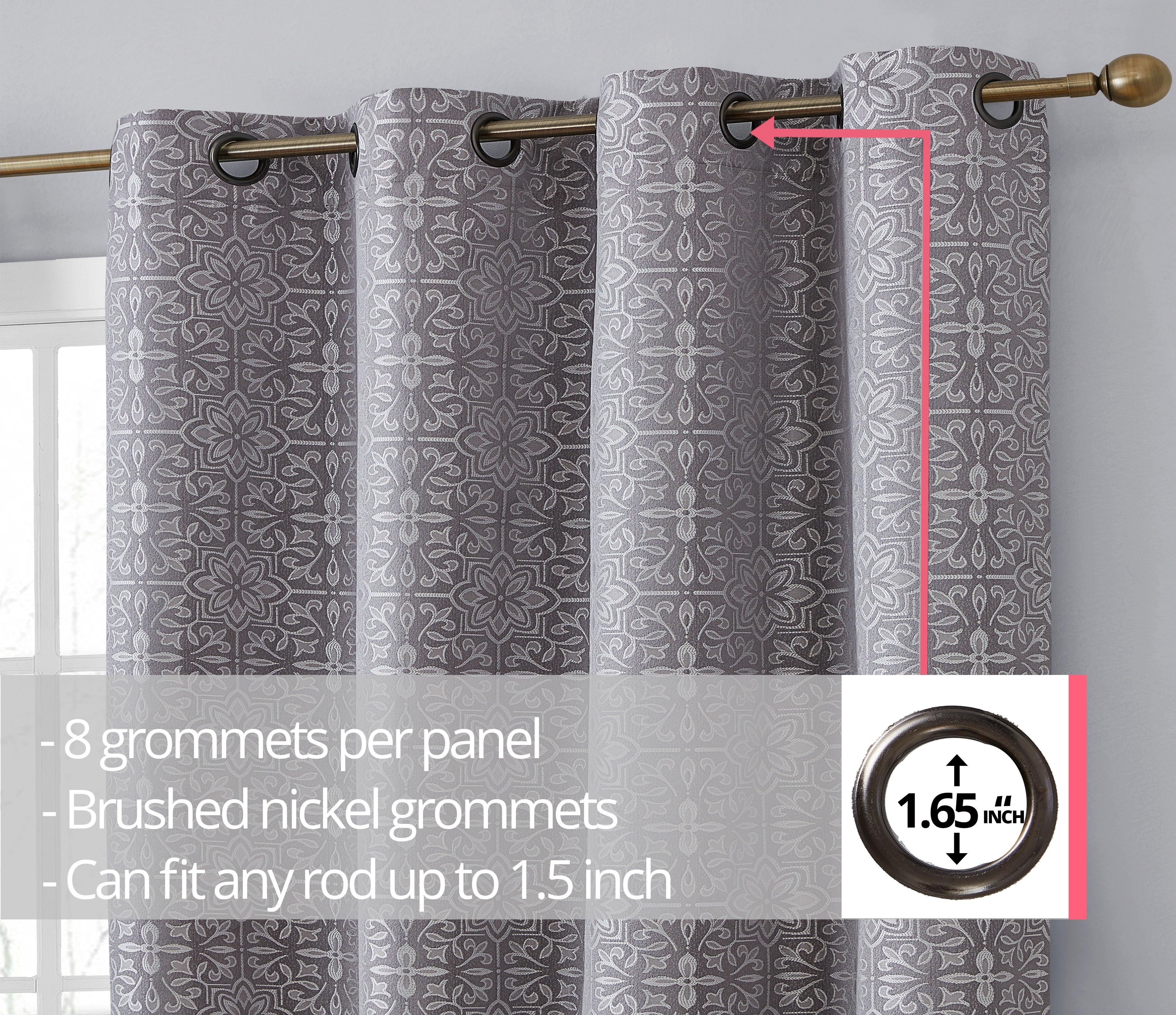 Mia Moroccan Tile 100% Blackout Grommet Curtain Panels