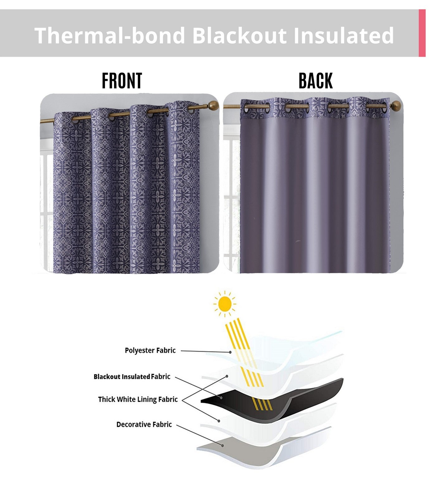 Mia Moroccan Tile 100% Blackout Grommet Curtain Panels