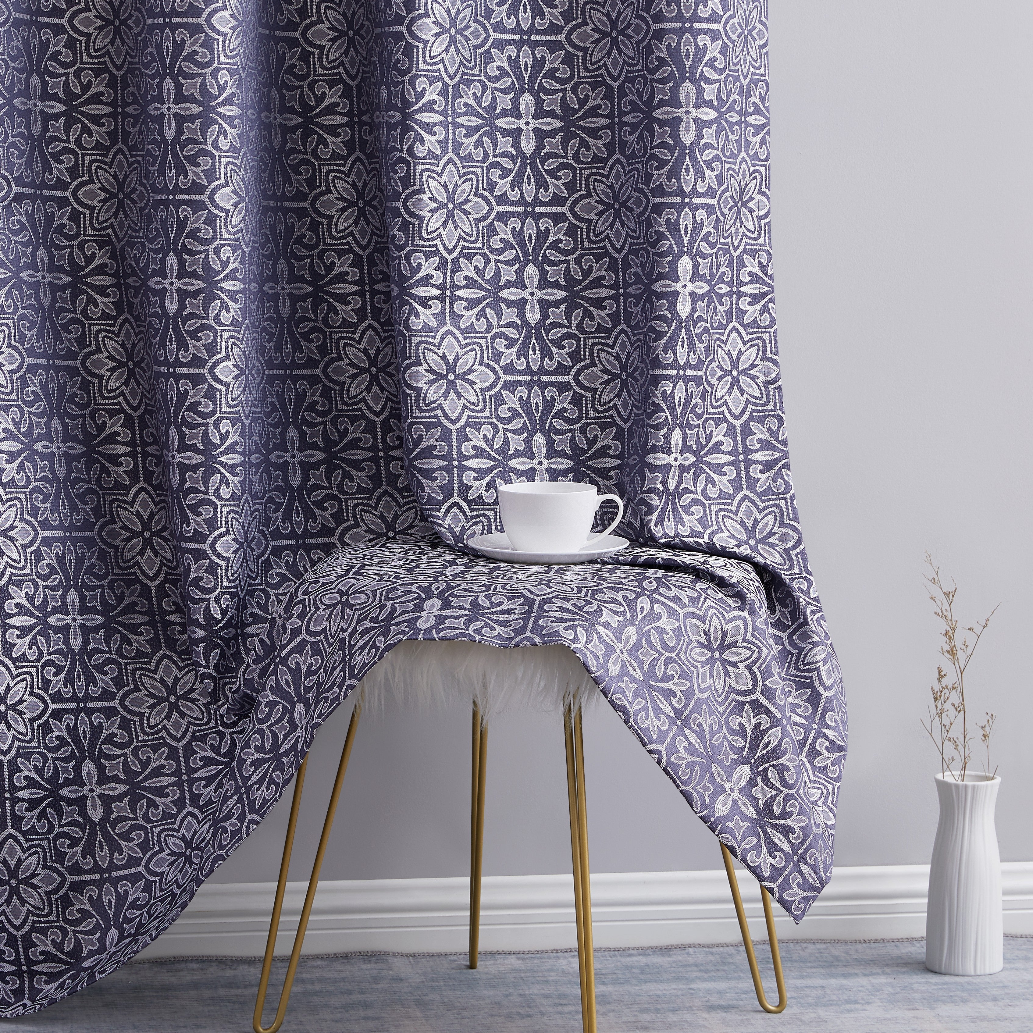 Mia Moroccan Tile 100% Blackout Grommet Curtain Panels