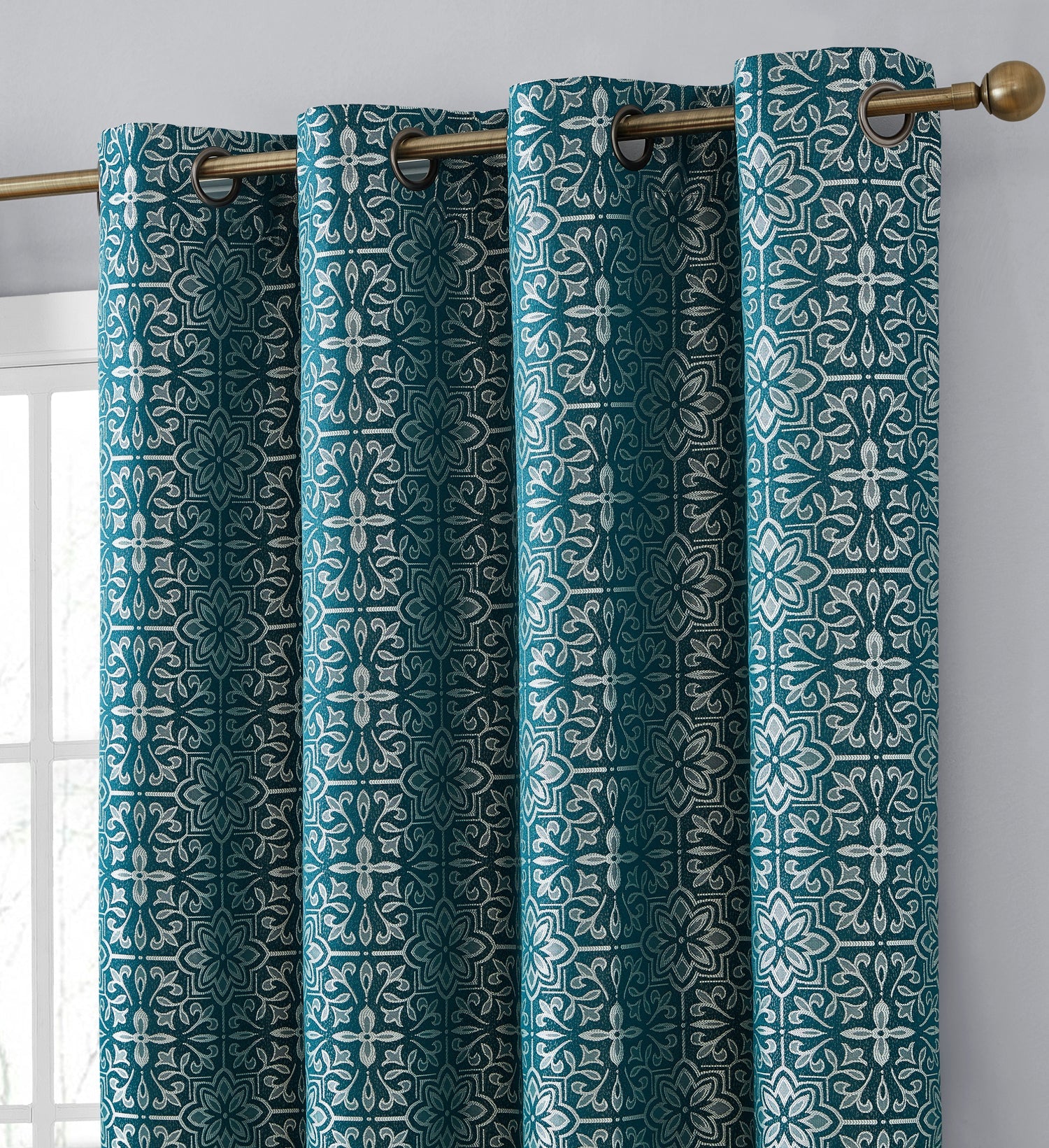 Mia Moroccan Tile 100% Blackout Grommet Curtain Panels