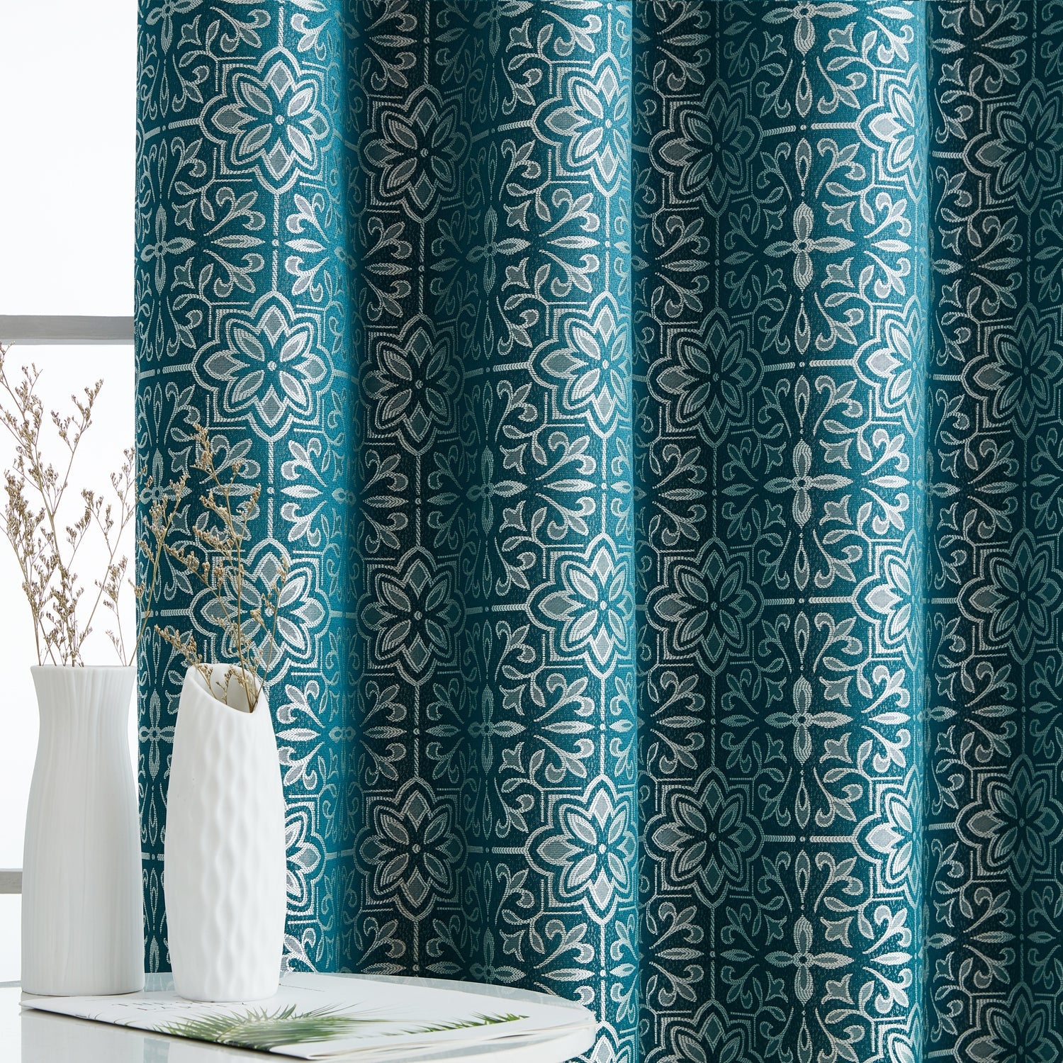 Mia Moroccan Tile 100% Blackout Grommet Curtain Panels