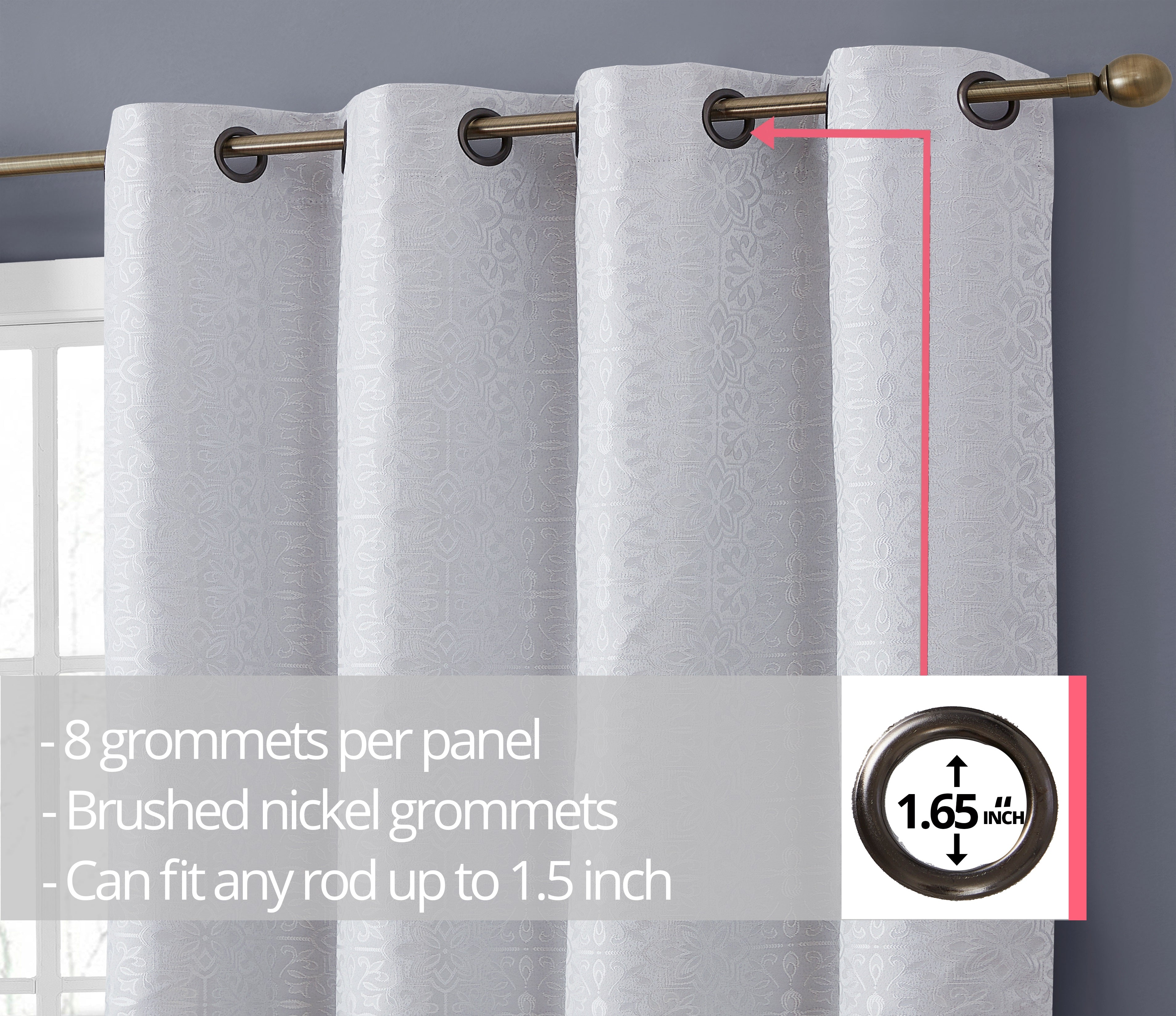 Mia Moroccan Tile 100% Blackout Grommet Curtain Panels