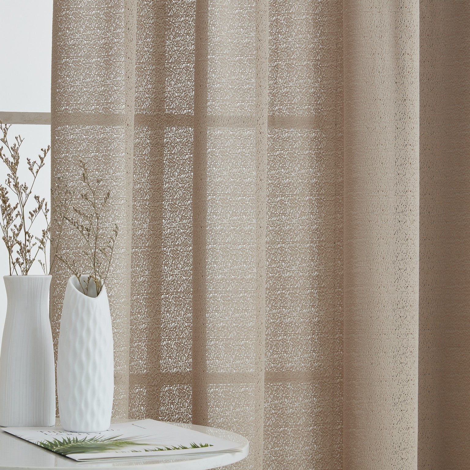 Monaco Macrame Lace Sheer Rod Pocket Curtain Panels