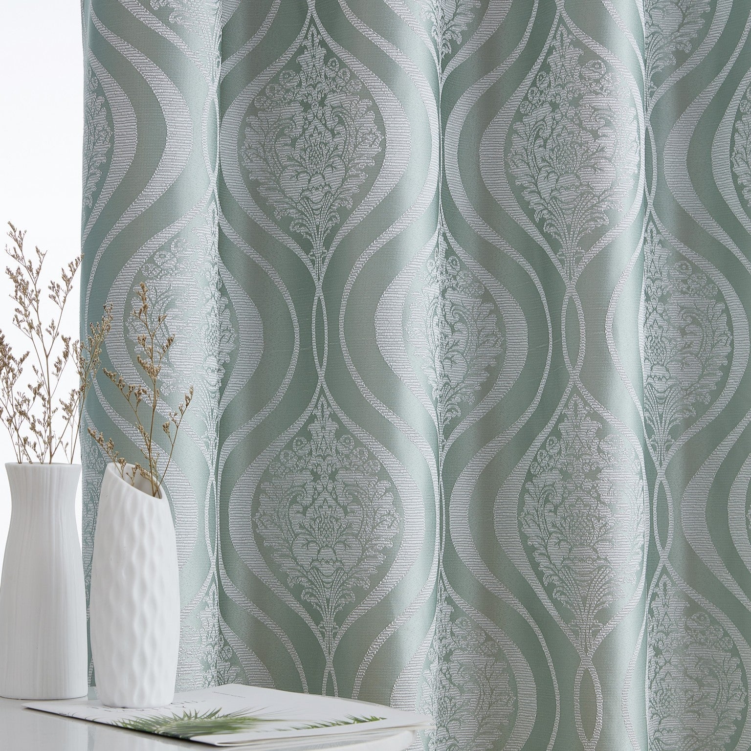 Montero Damask 100% Blackout Grommet Curtain Panels