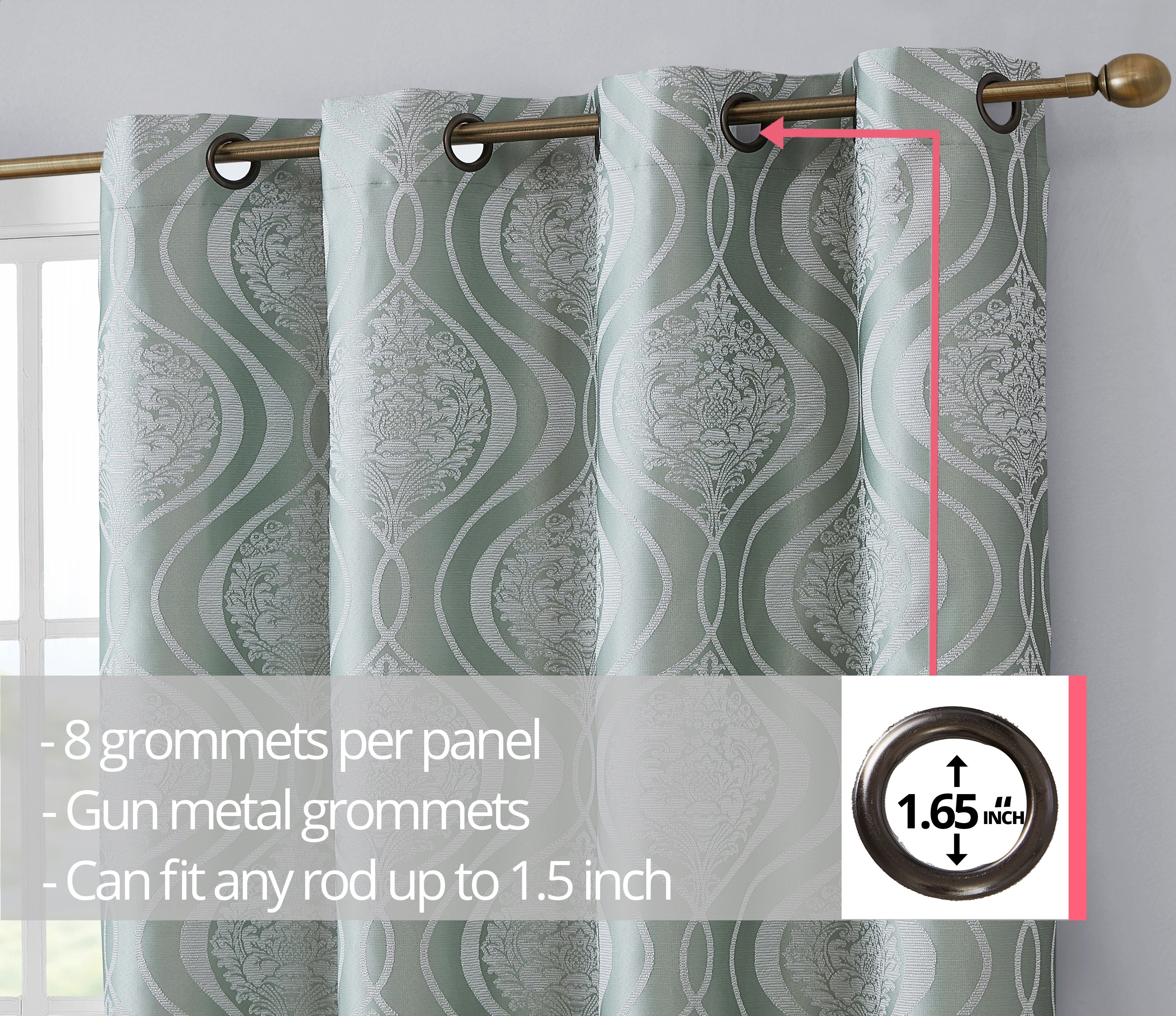 Montero Damask 100% Blackout Grommet Curtain Panels