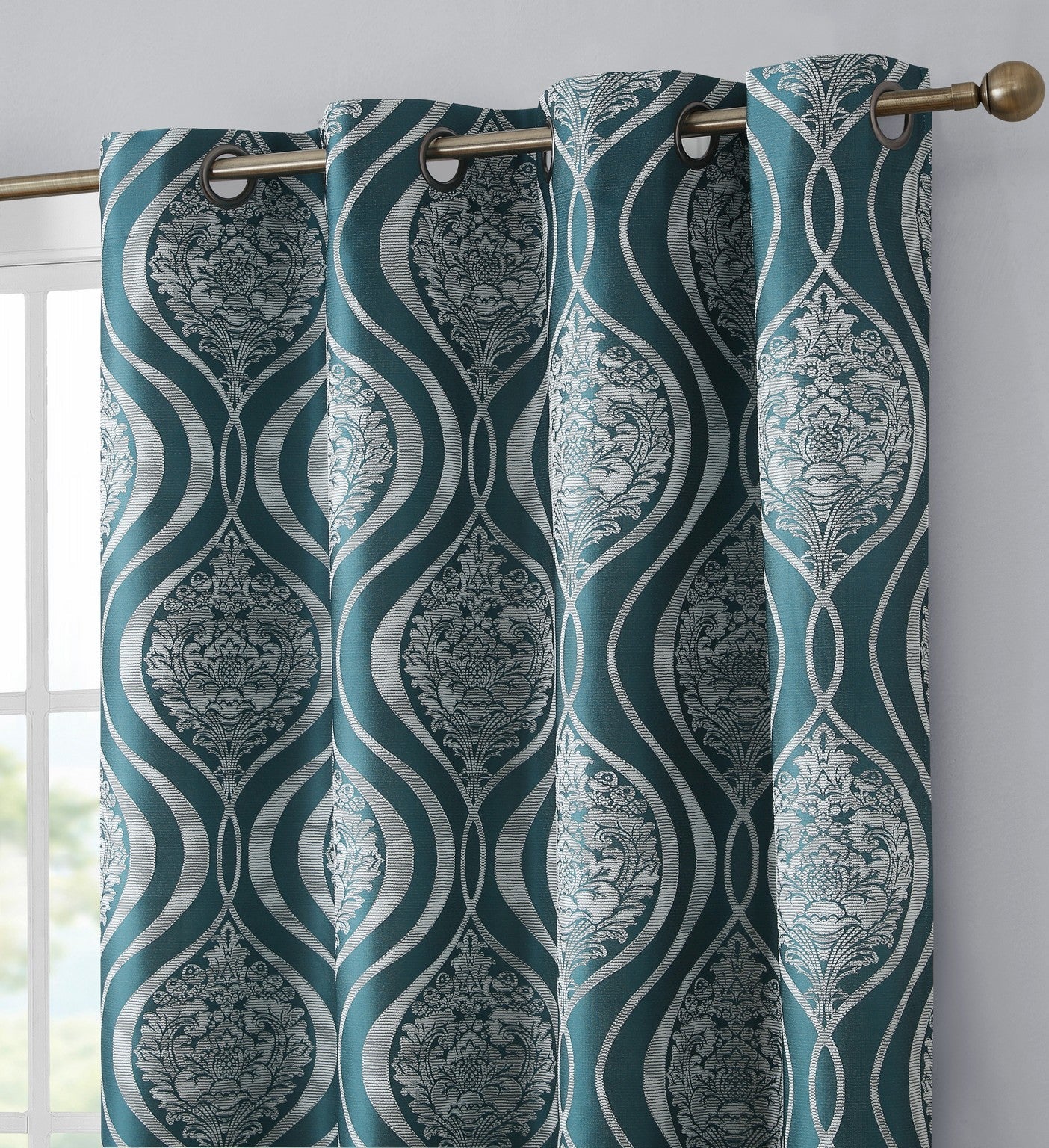 Montero Damask 100% Blackout Grommet Curtain Panels