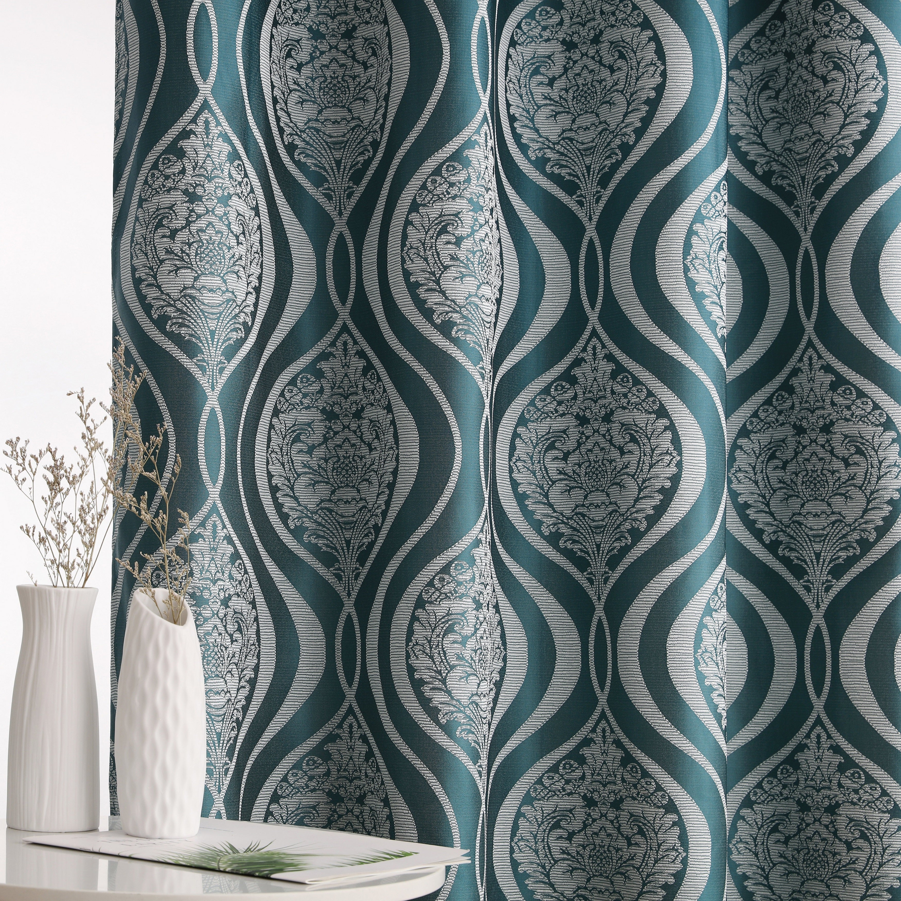 Montero Damask 100% Blackout Grommet Curtain Panels