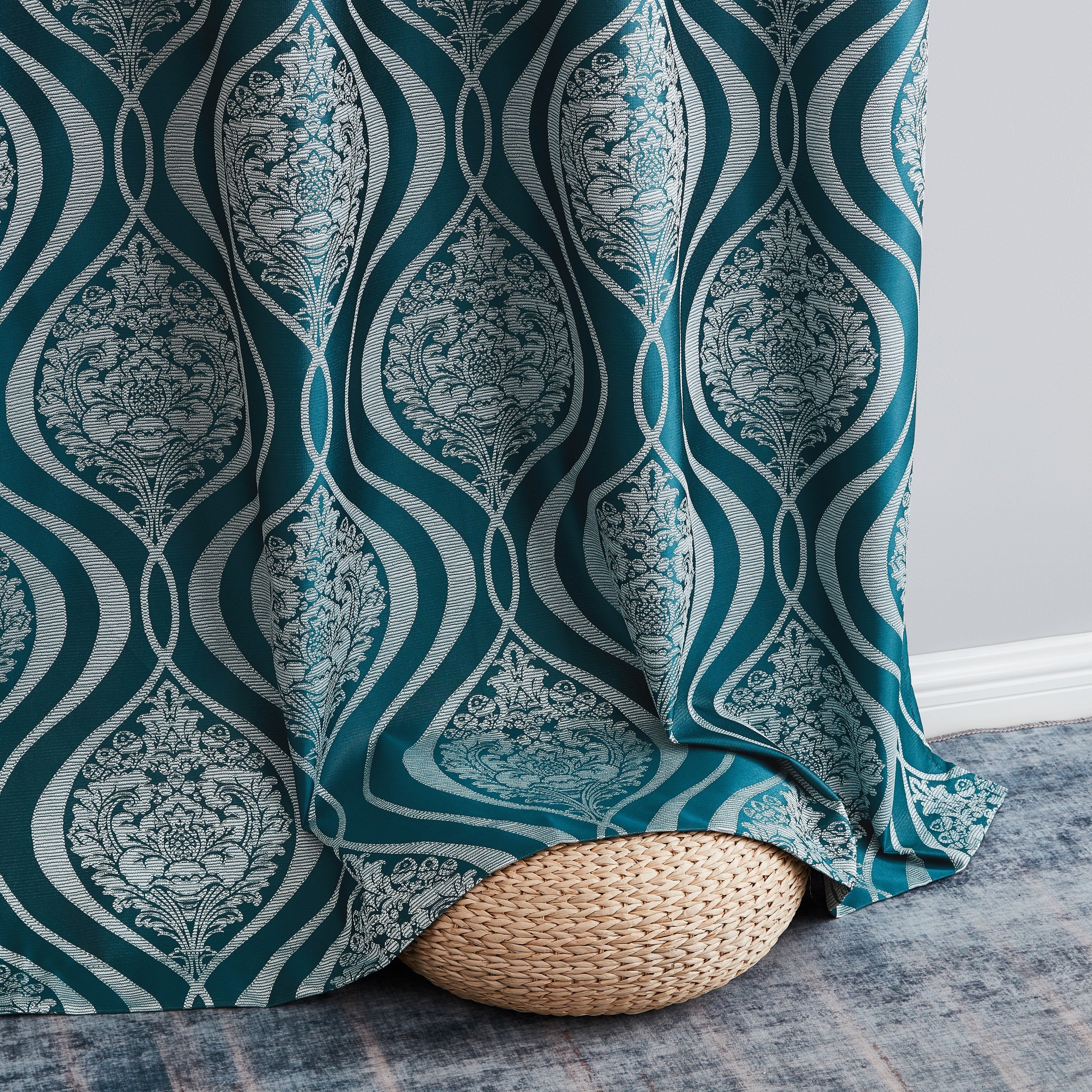 Montero Damask 100% Blackout Grommet Curtain Panels