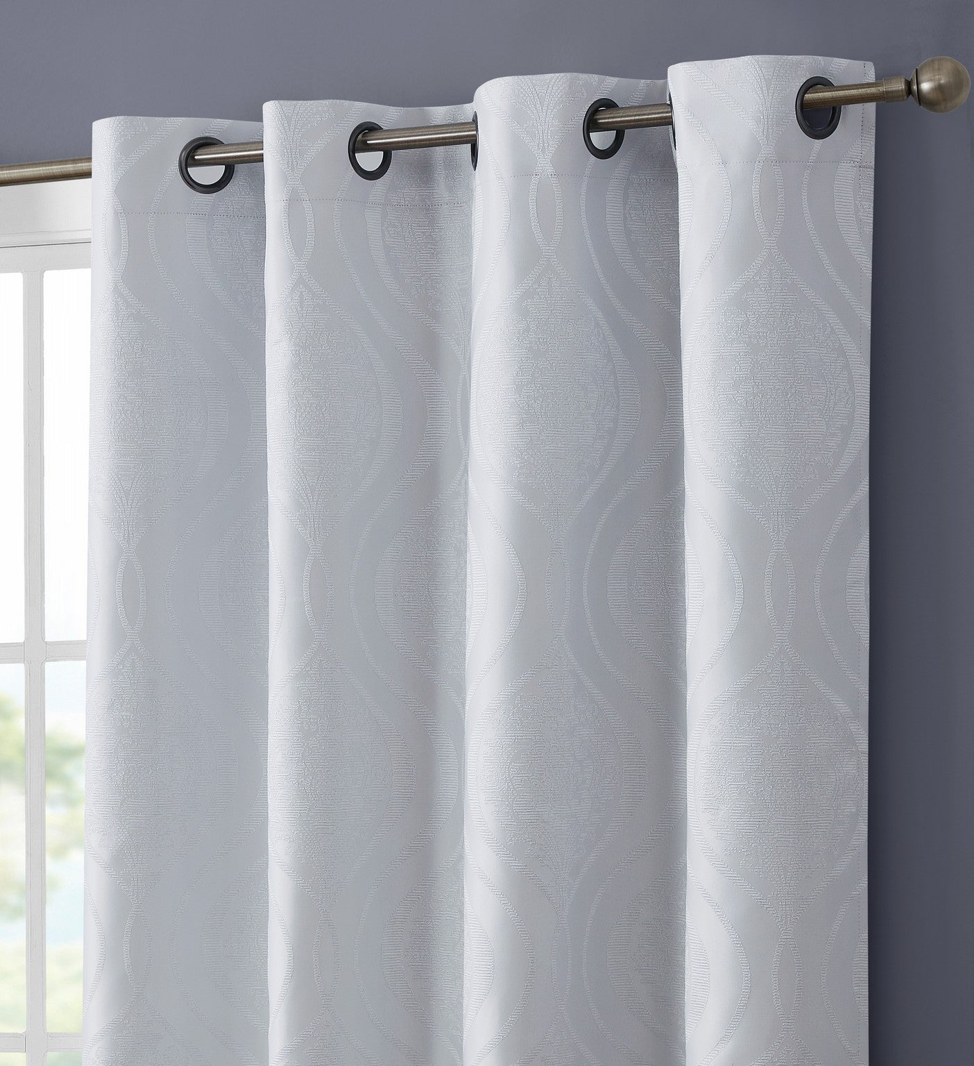 Montero Damask 100% Blackout Grommet Curtain Panels