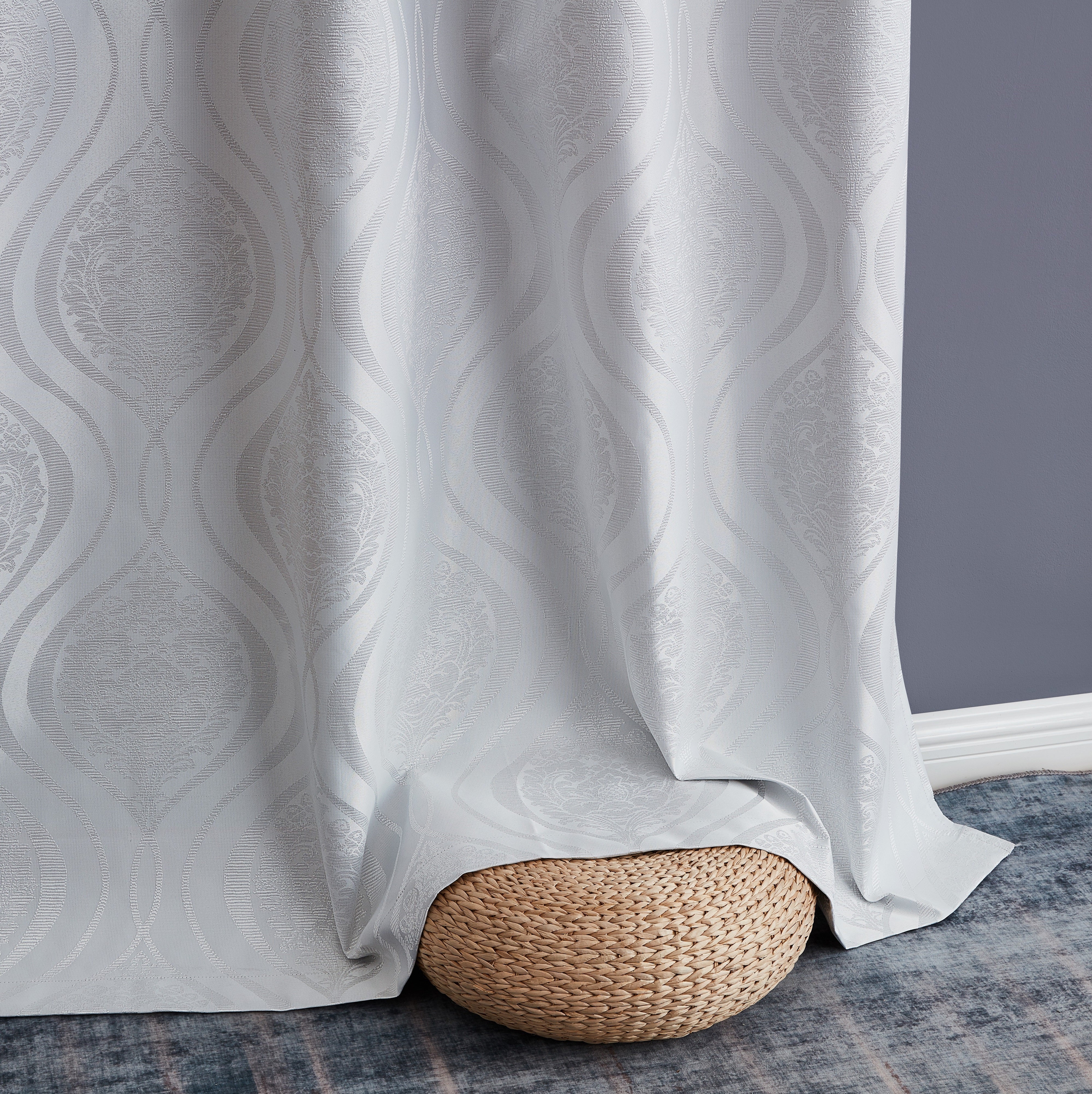 Montero Damask 100% Blackout Grommet Curtain Panels