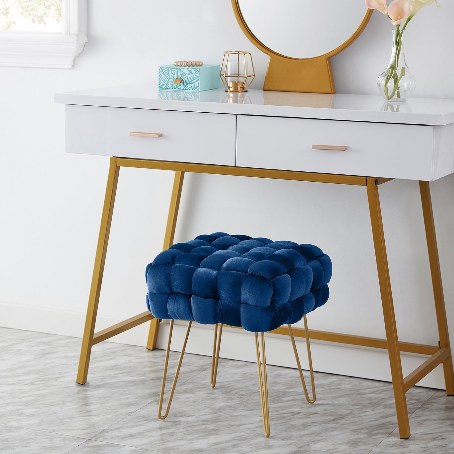 Mirage Velvet Ottoman