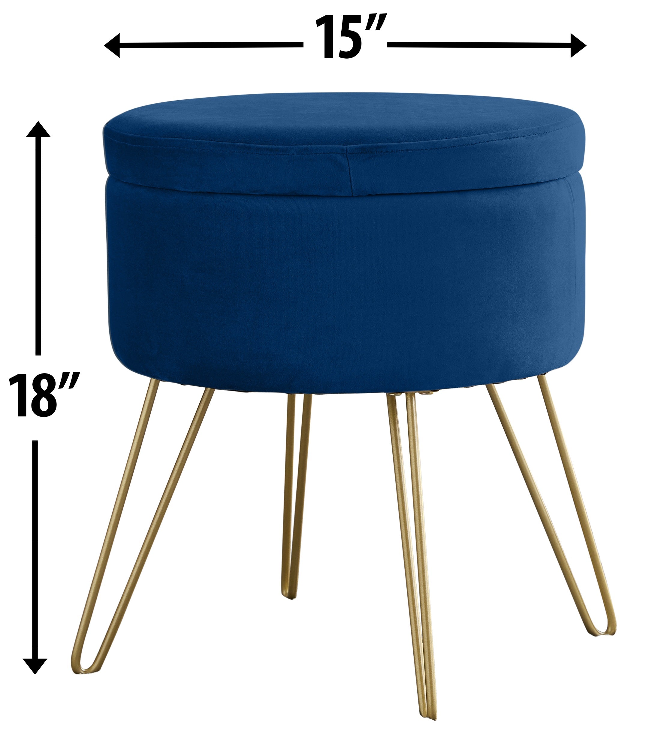 Round Velvet Storage Ottoman