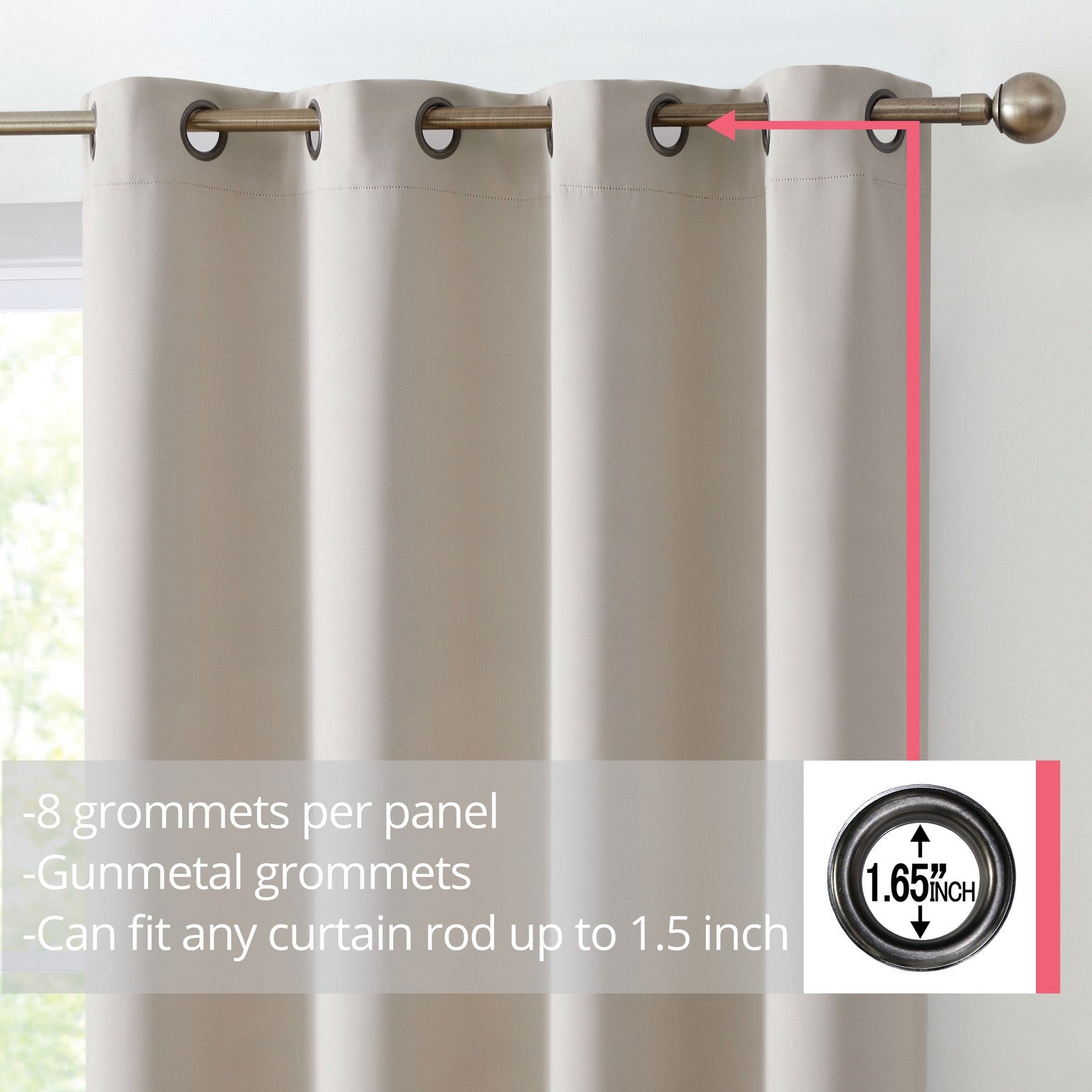 Oxford Room Darkening Grommet Curtain Panels