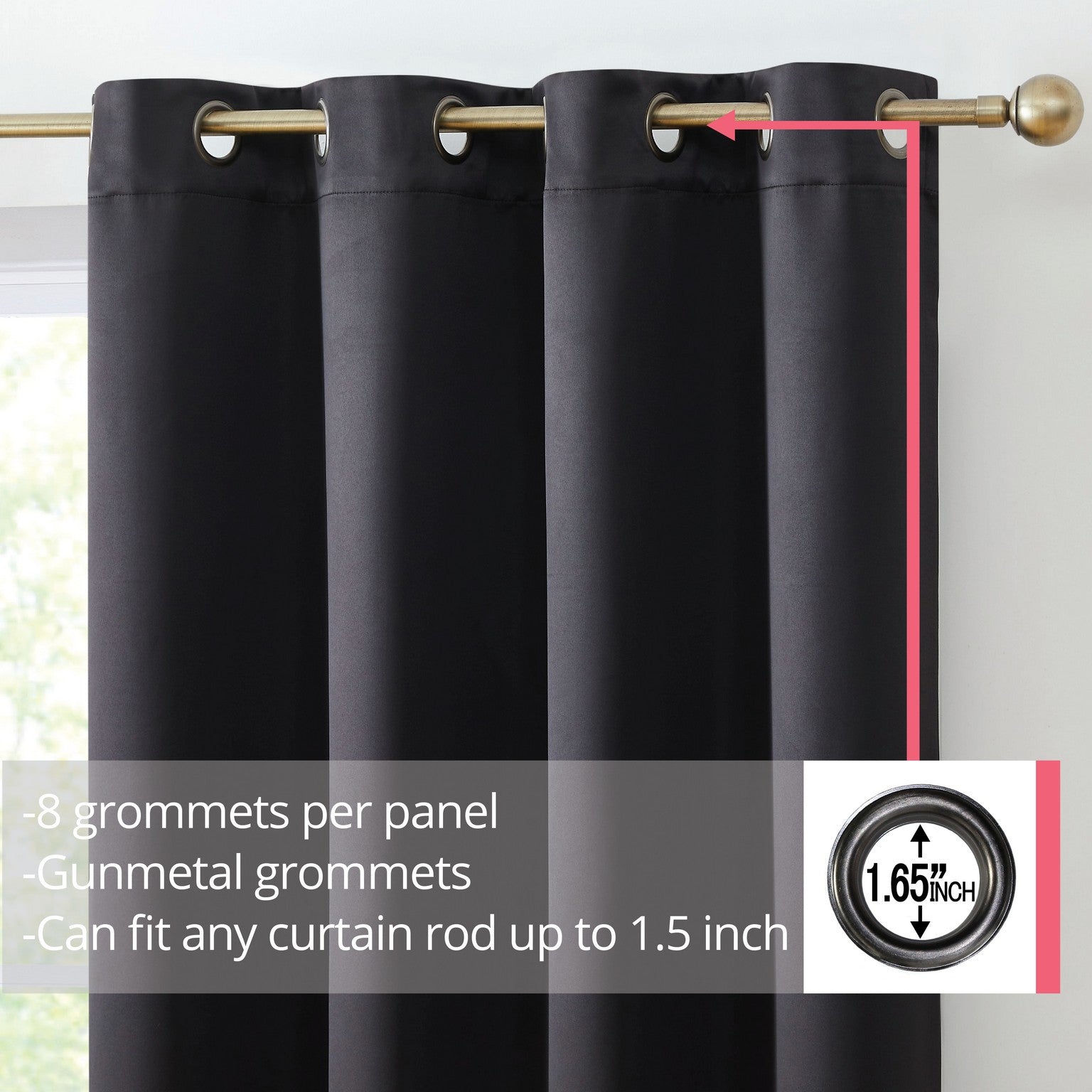 Oxford Room Darkening Grommet Curtain Panels