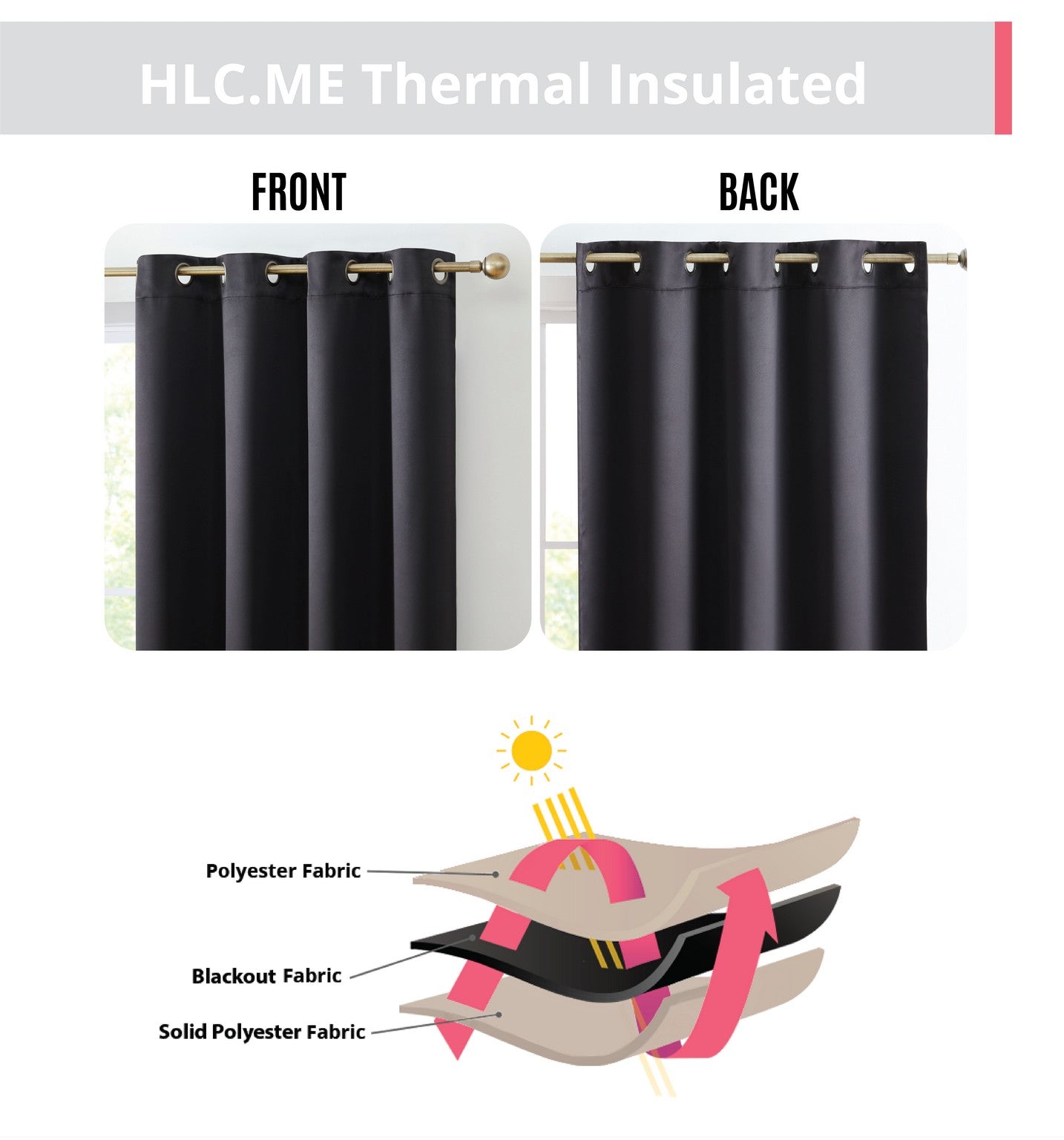 Oxford Room Darkening Grommet Curtain Panels