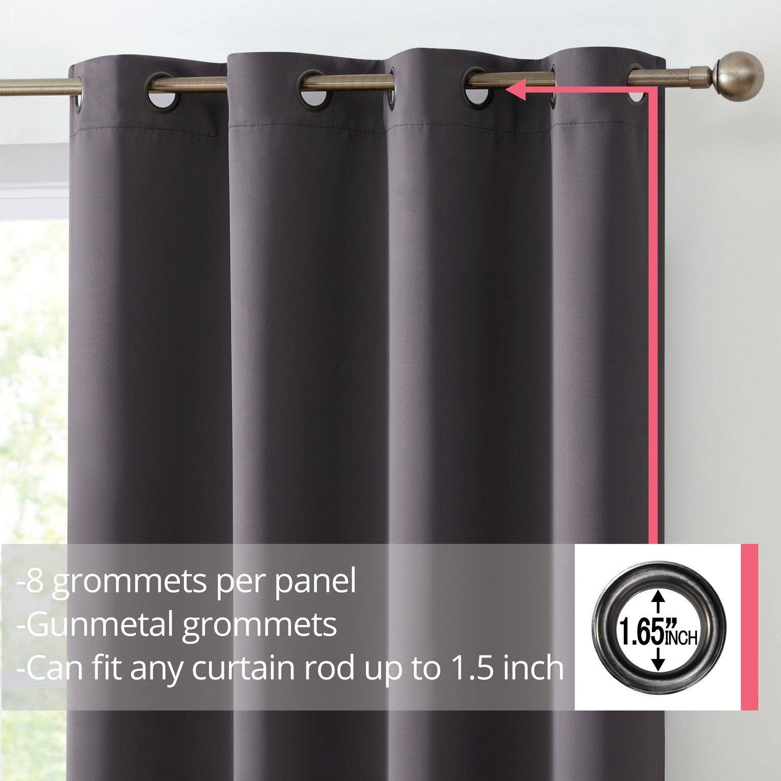 Oxford Room Darkening Grommet Curtain Panels