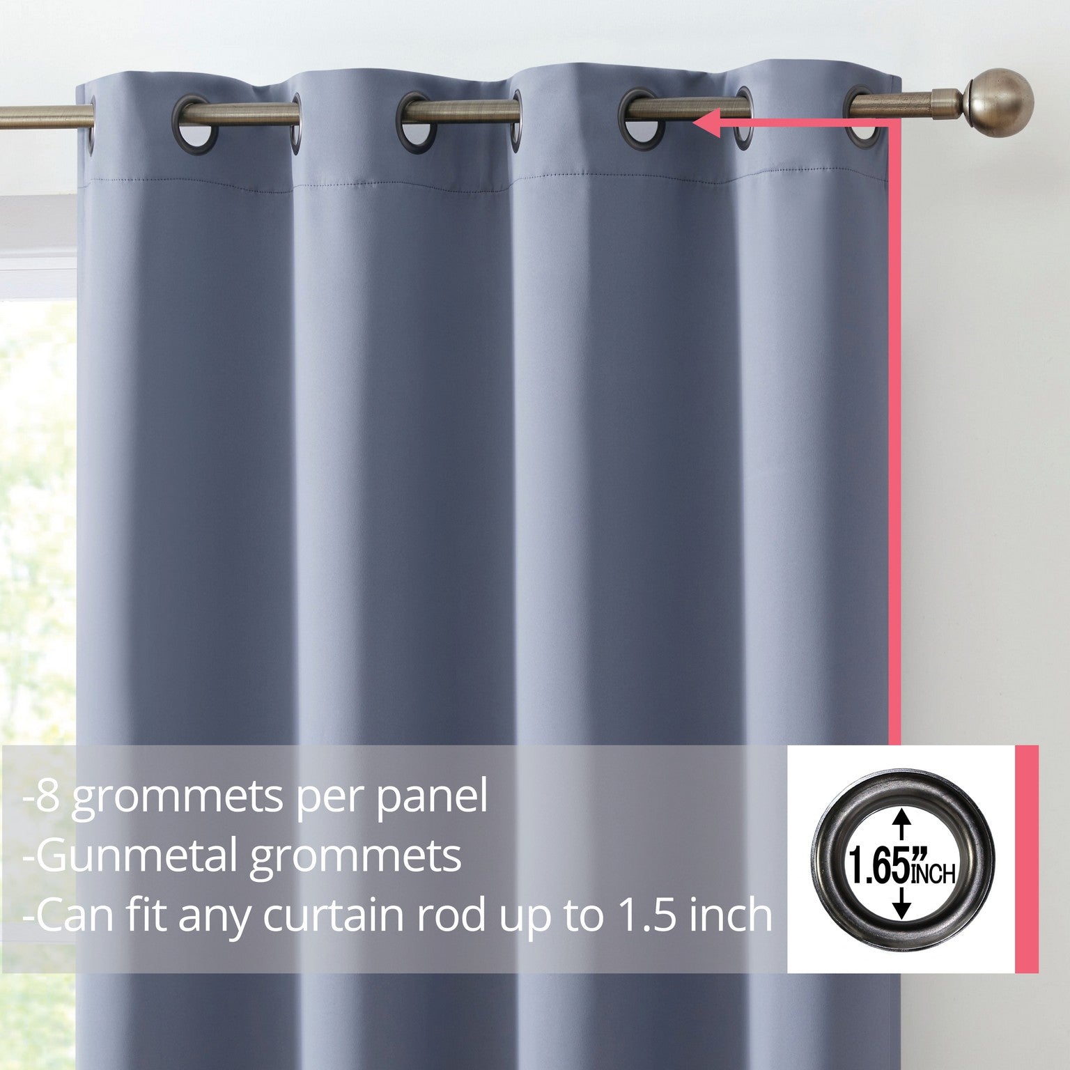 Oxford Room Darkening Grommet Curtain Panels