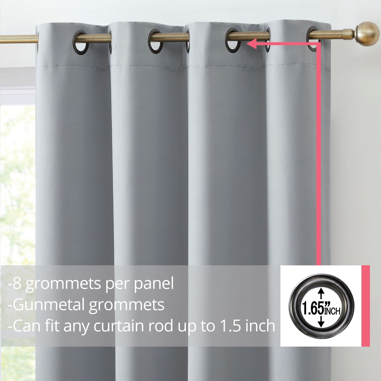 Oxford Room Darkening Grommet Curtain Panels