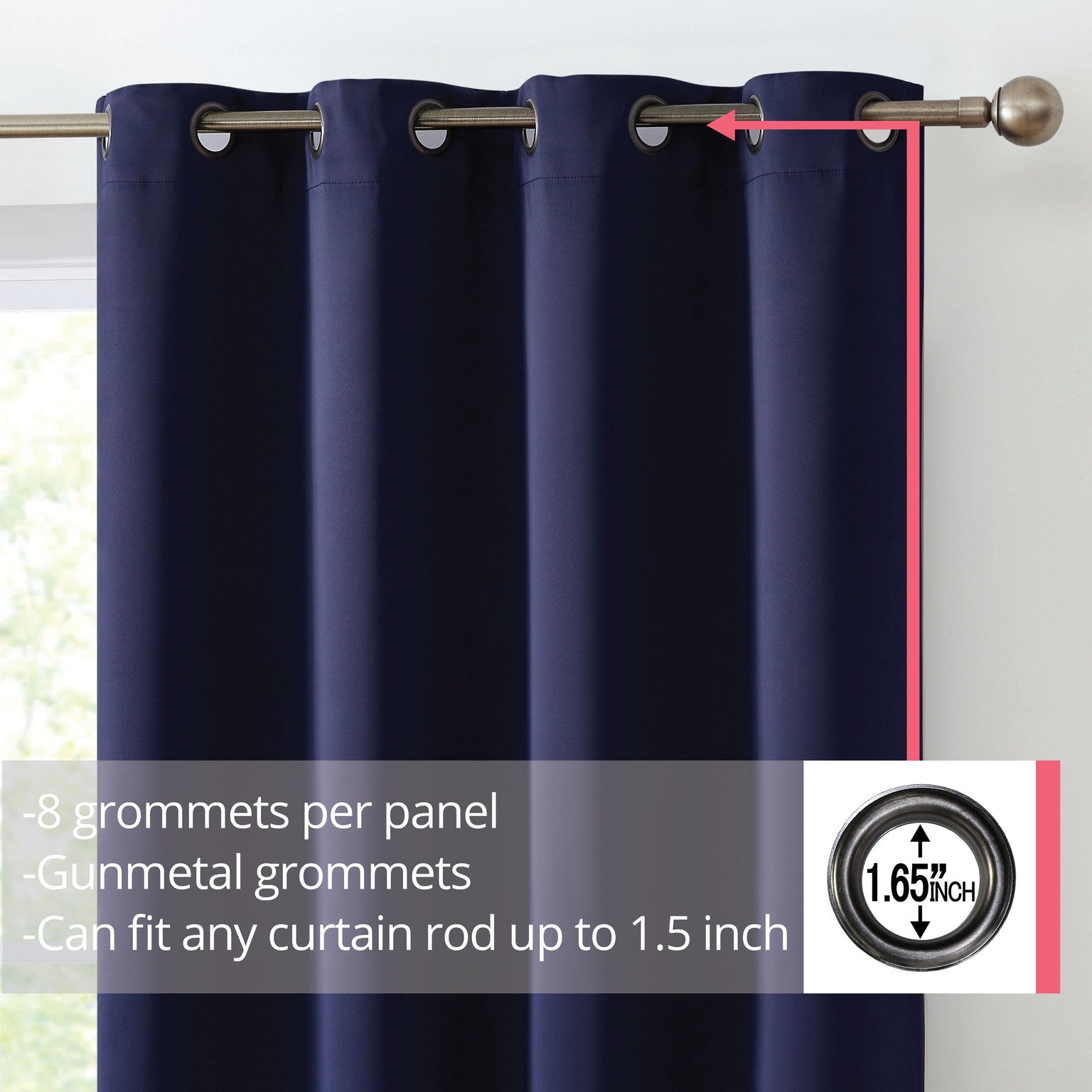 Oxford Room Darkening Grommet Curtain Panels