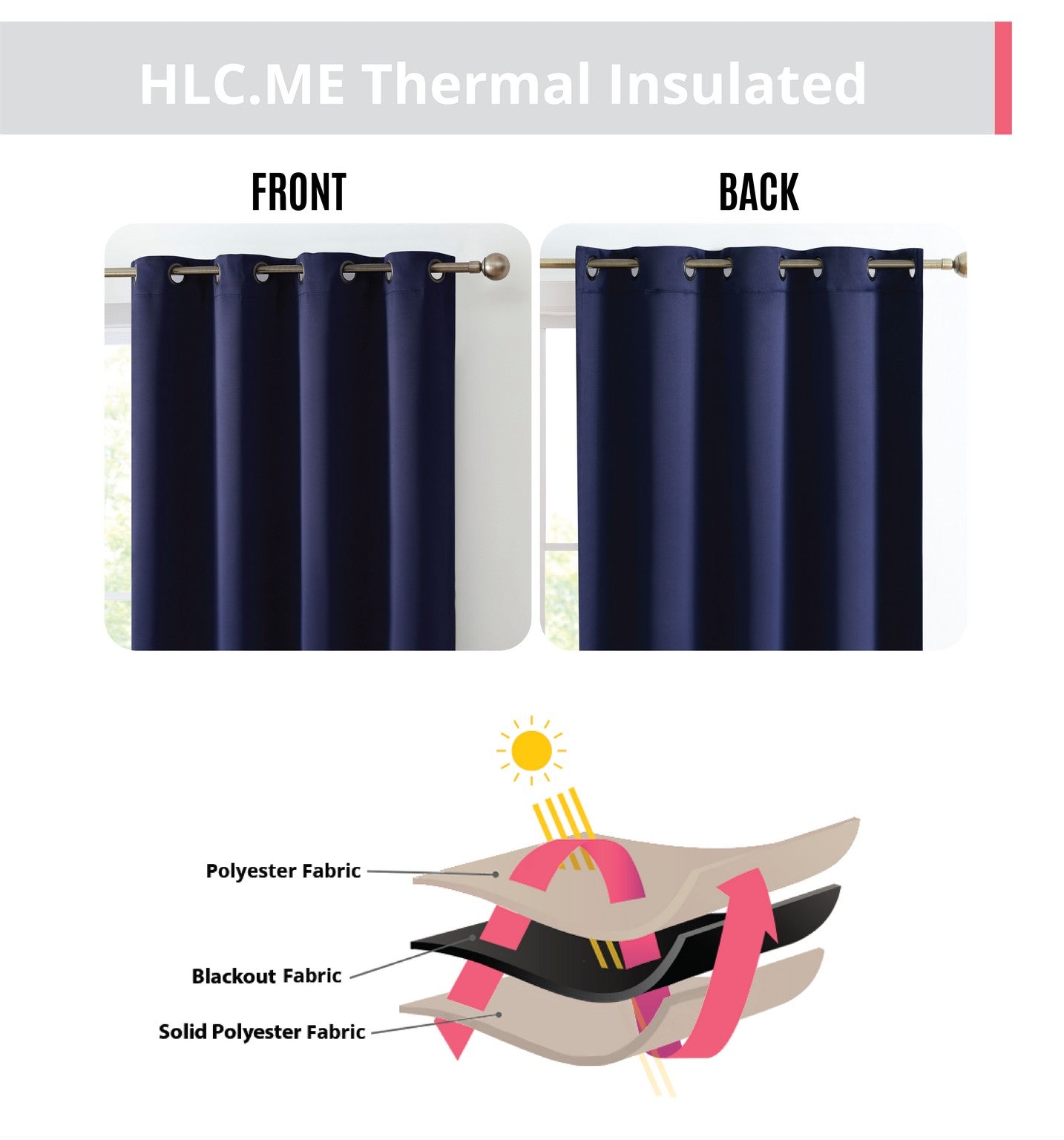 Oxford Room Darkening Grommet Curtain Panels