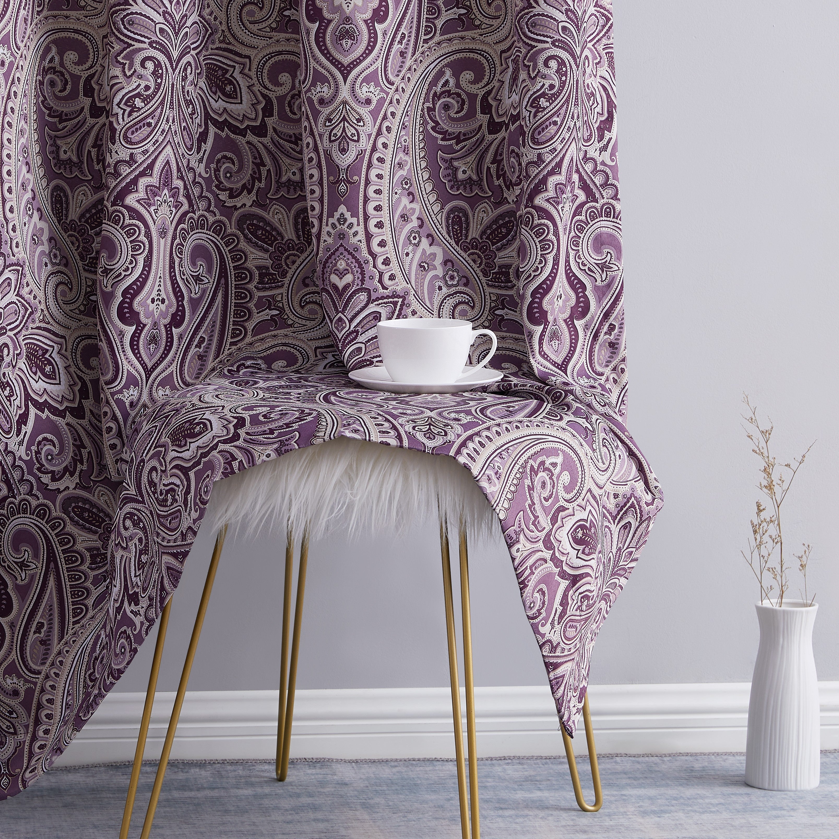 Paris Paisley Room Darkening Grommet Panels