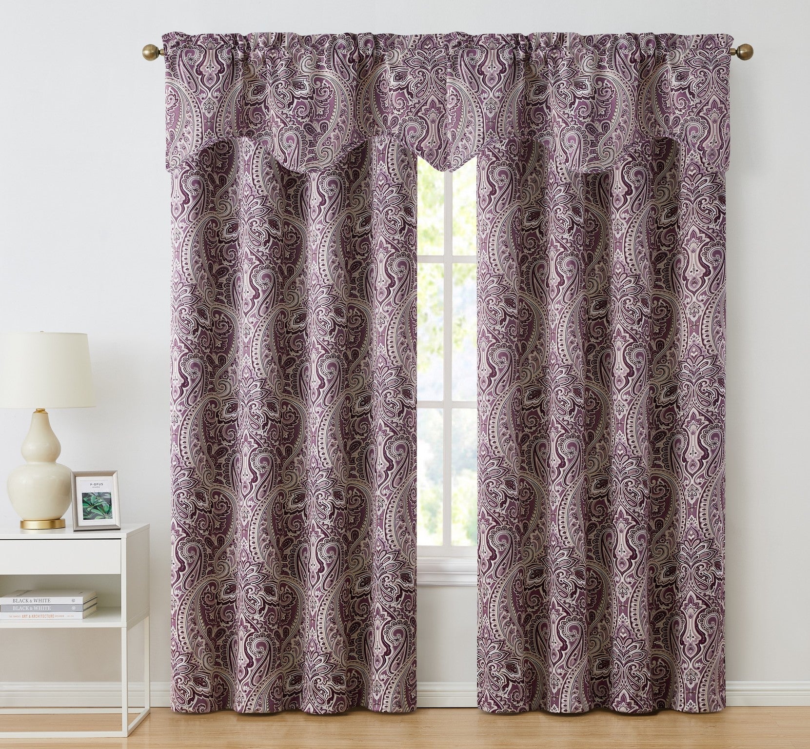 Paris Paisley Scalloped Valance - 50 W x 20 L In
