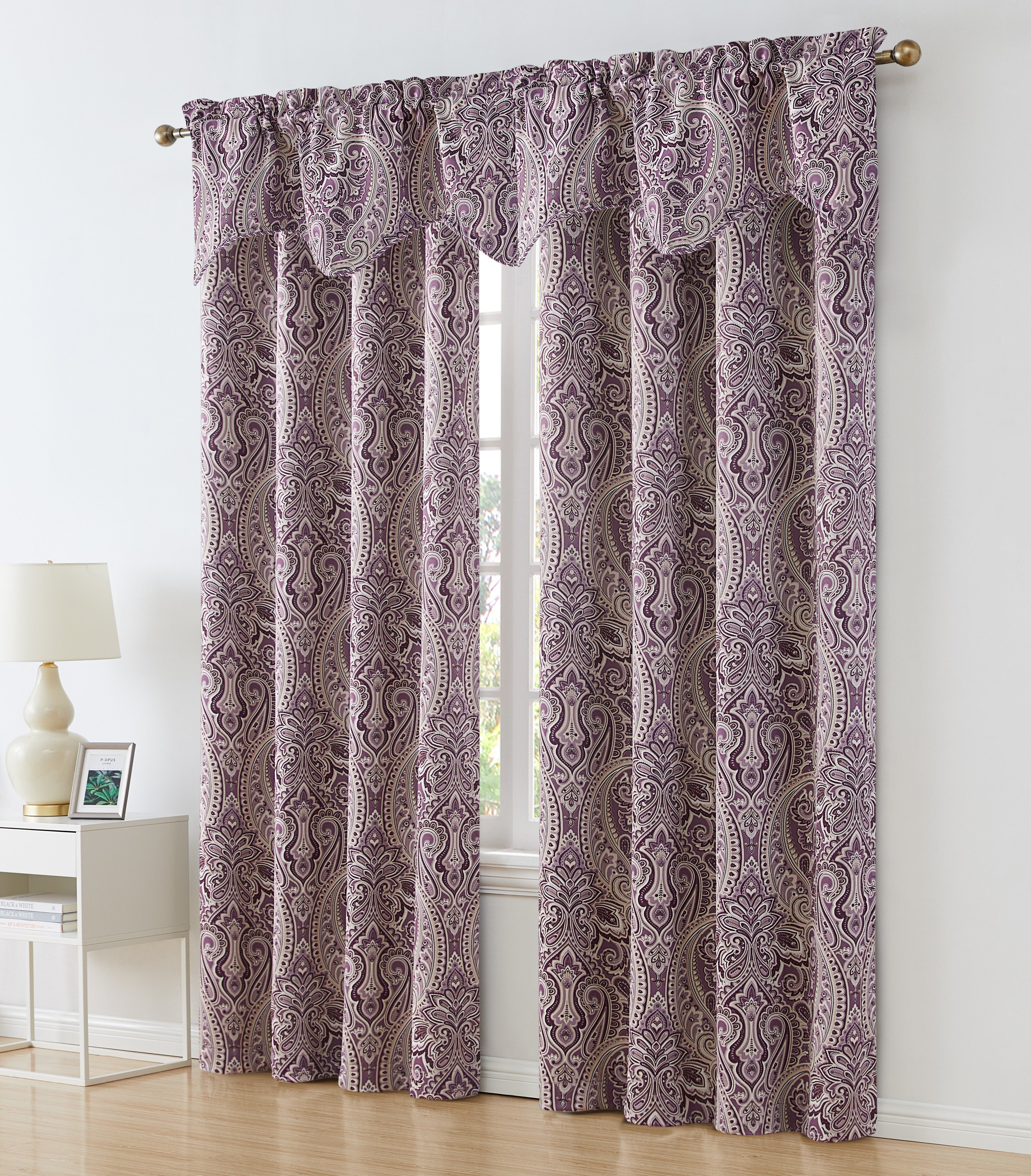 Paris Paisley Scalloped Valance - 50 W x 20 L In