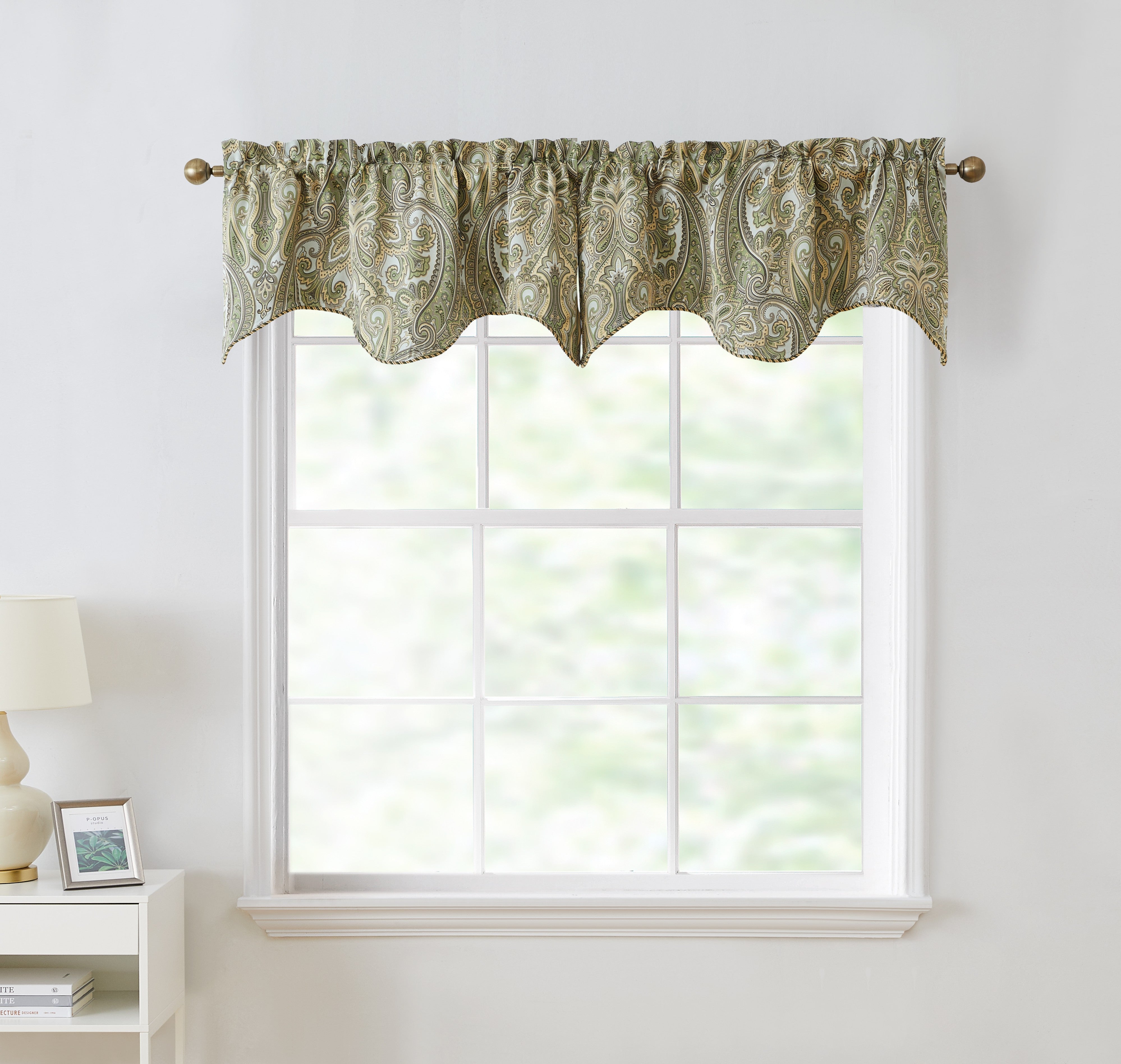Paris Paisley Scalloped Valance - 50 W x 20 L In
