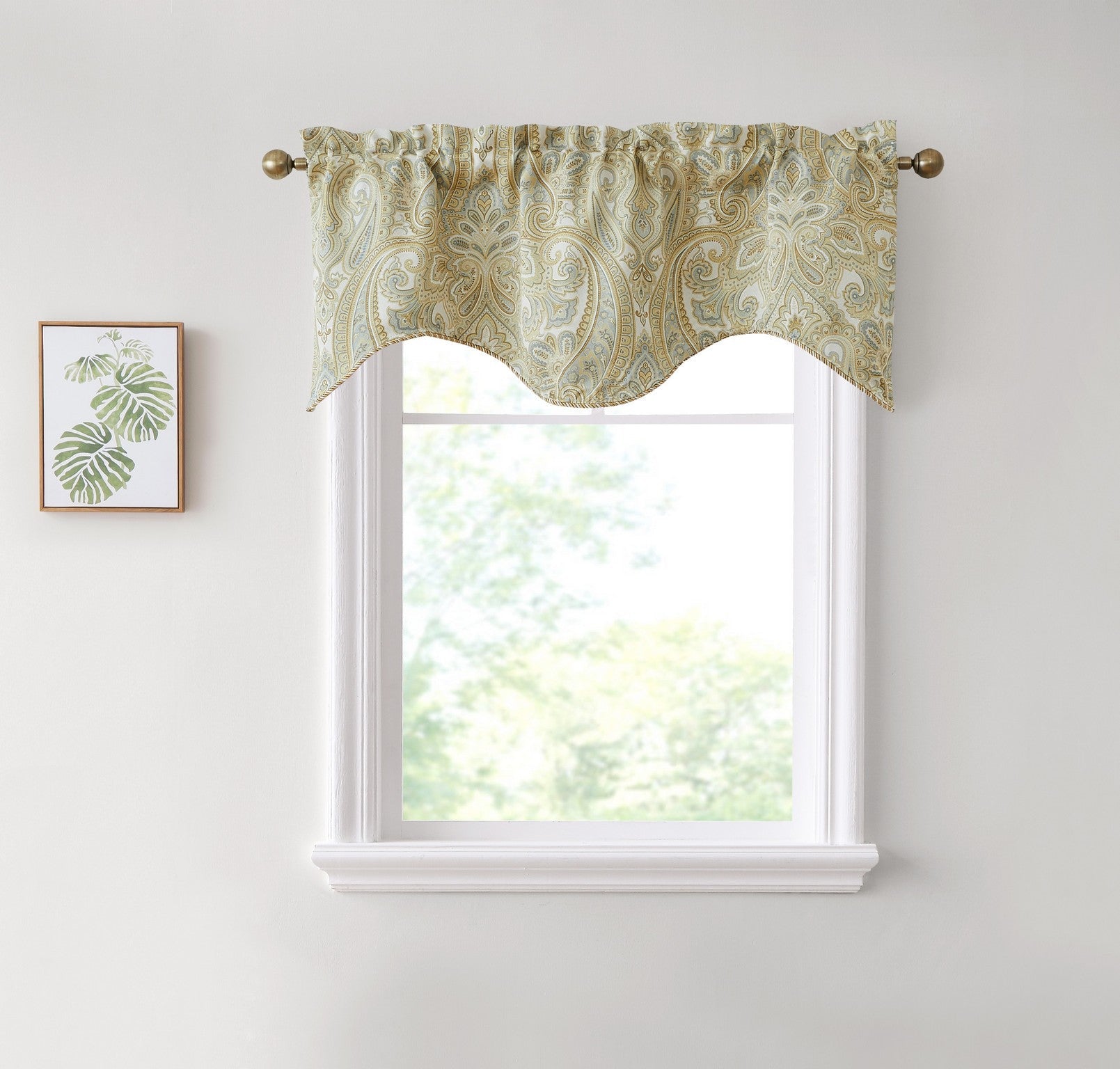 Paris Paisley Scalloped Valance - 50 W x 20 L In