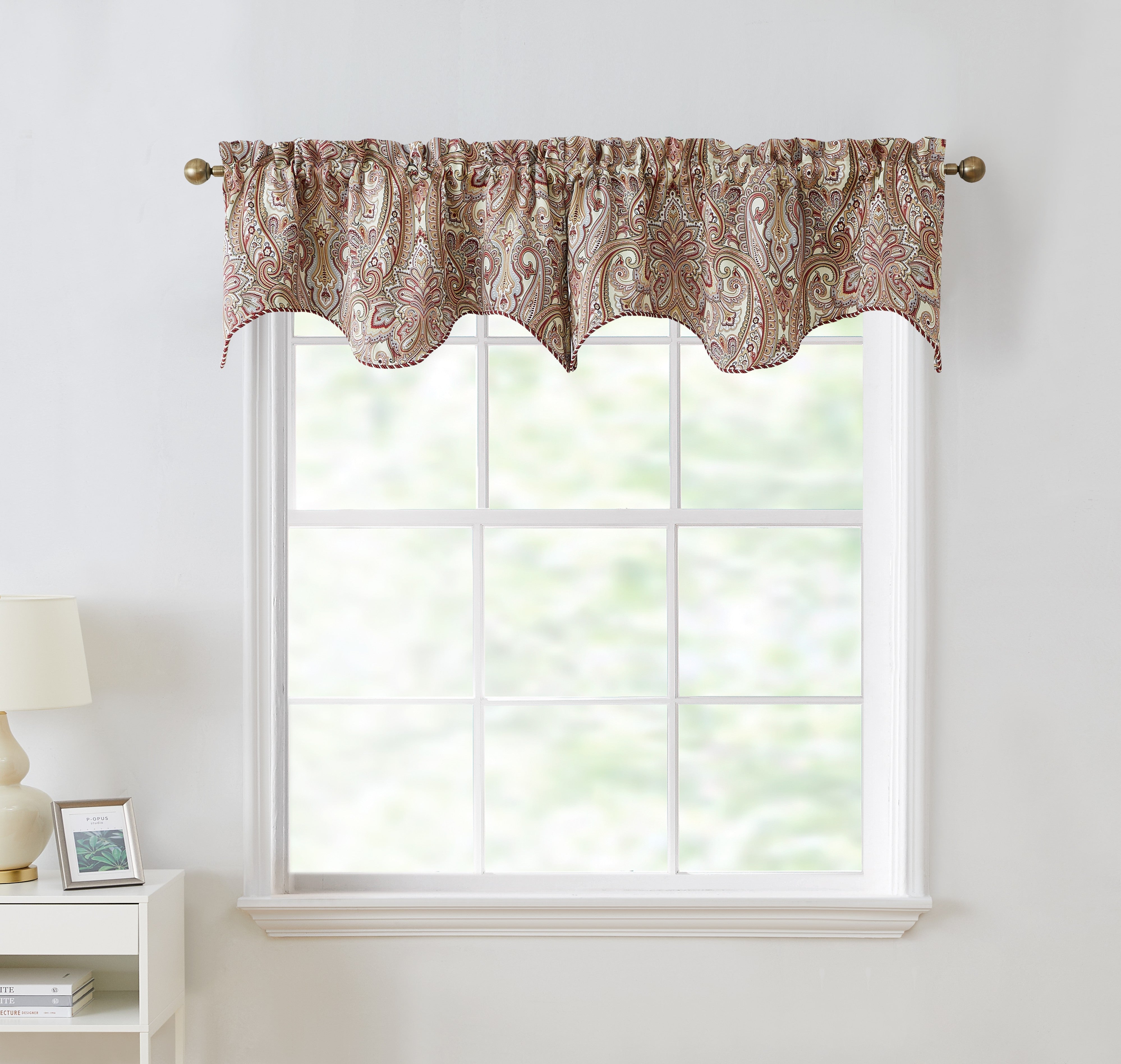 Paris Paisley Scalloped Valance - 50 W x 20 L In