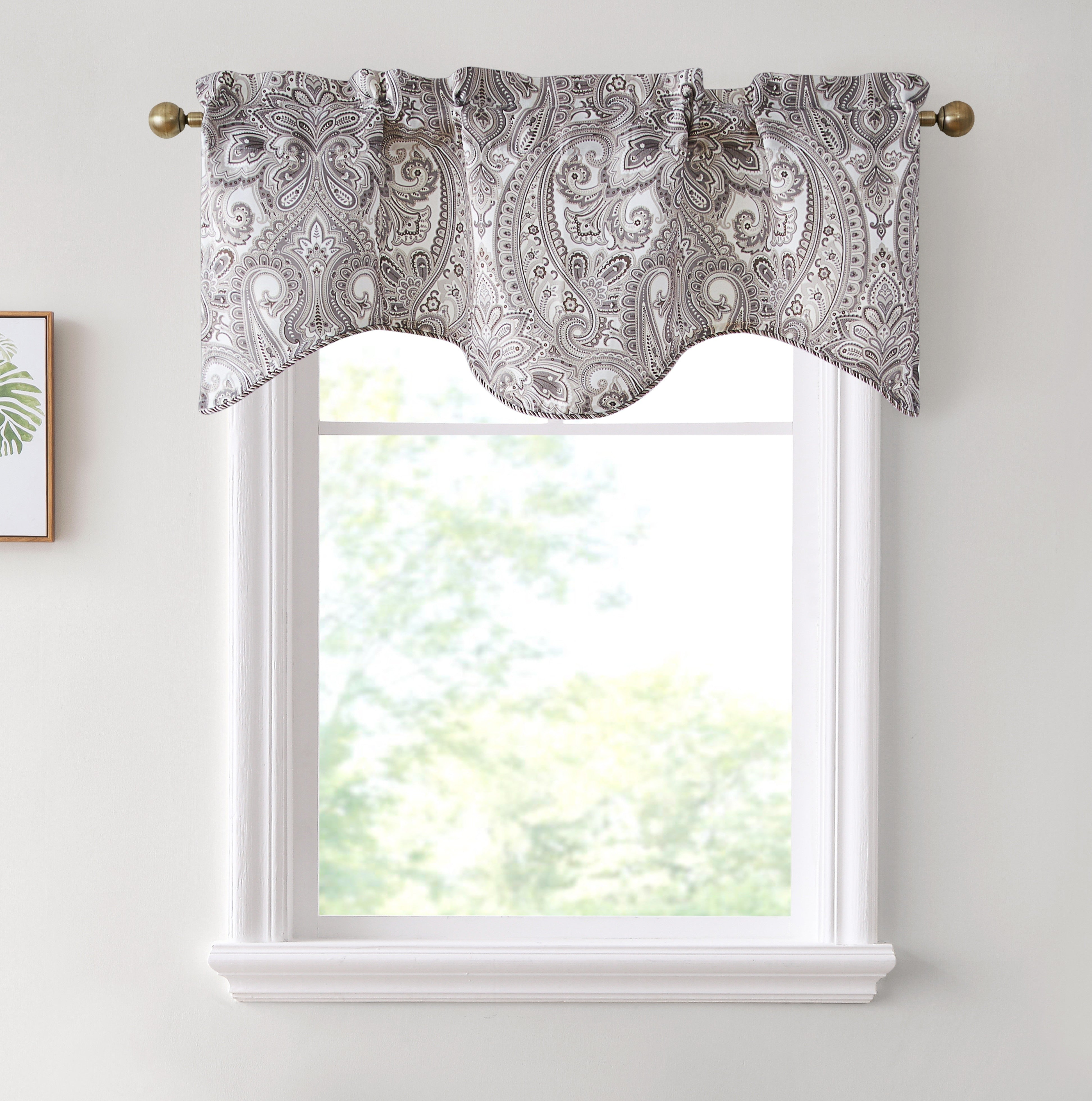 Paris Paisley Scalloped Valance - 50 W x 20 L In