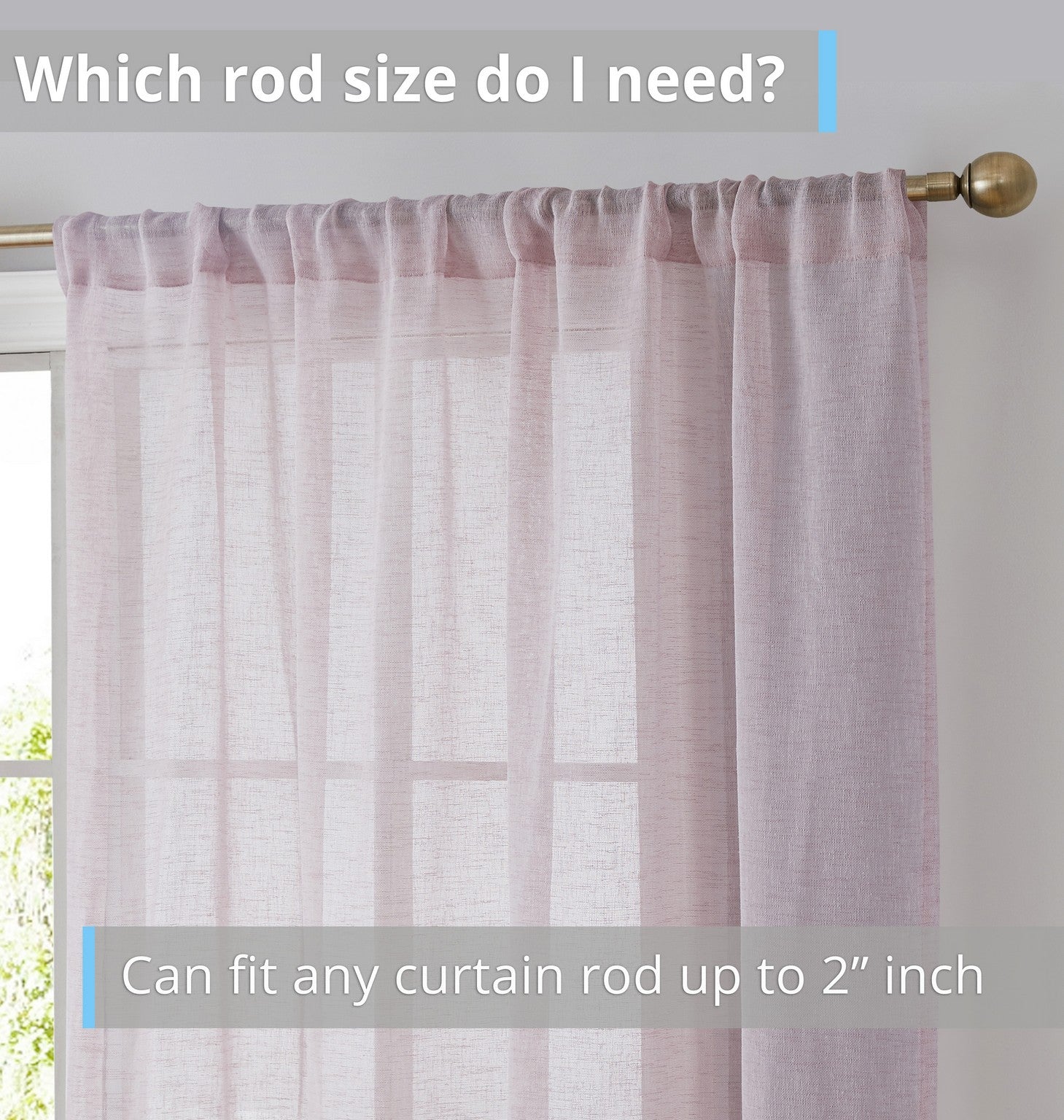 Penelope Faux Linen Sheer Curtain Panels