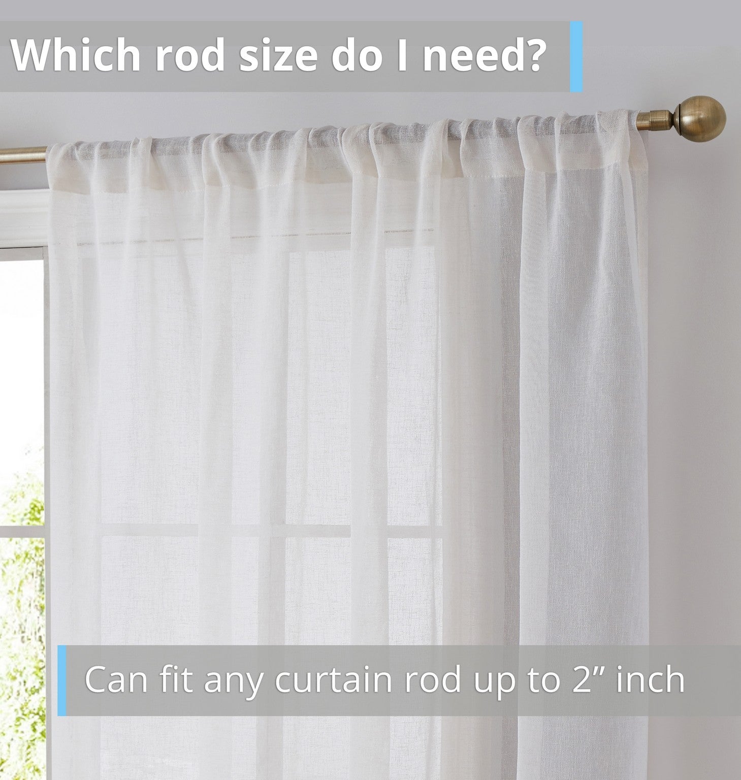 Penelope Faux Linen Sheer Curtain Panels