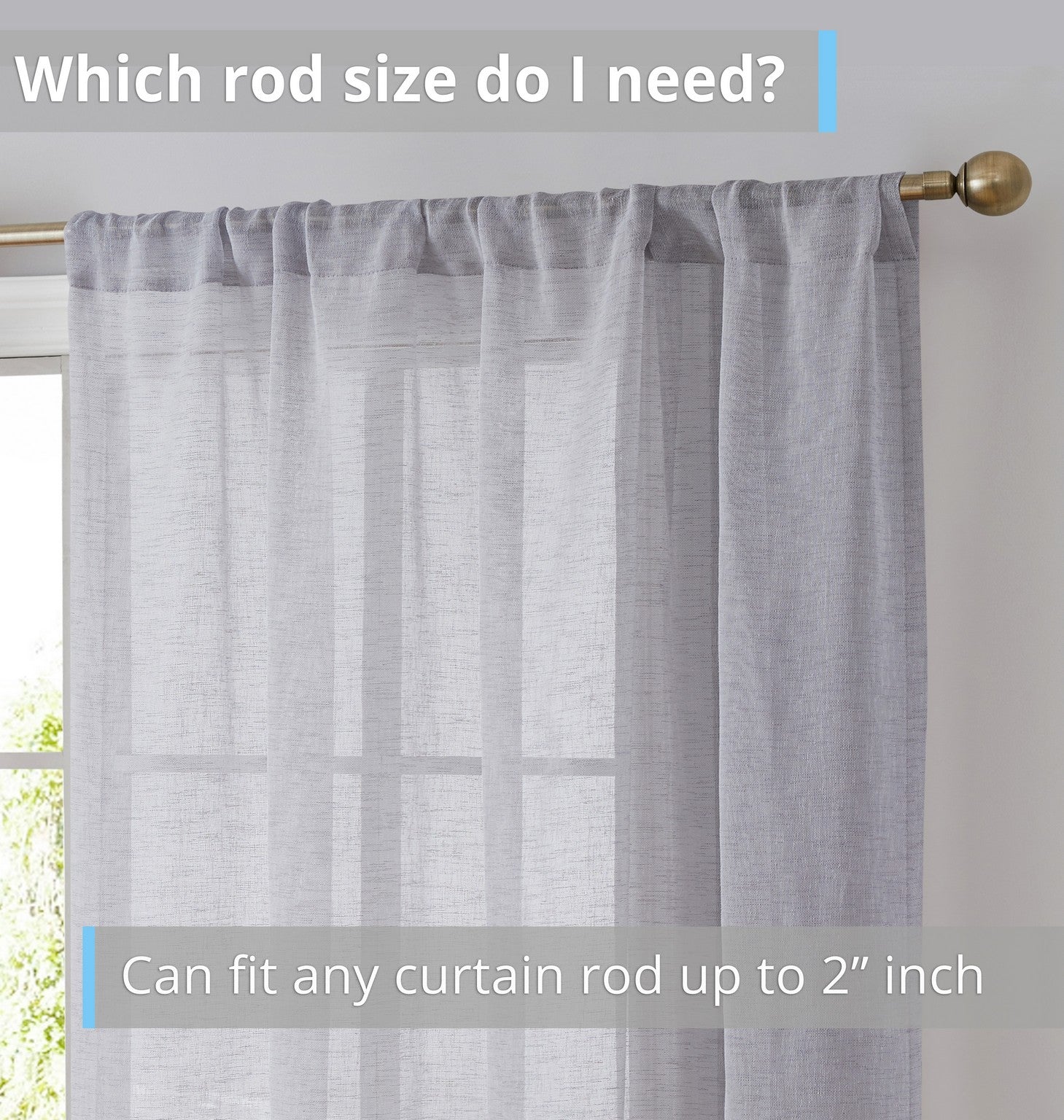 Penelope Faux Linen Sheer Curtain Panels