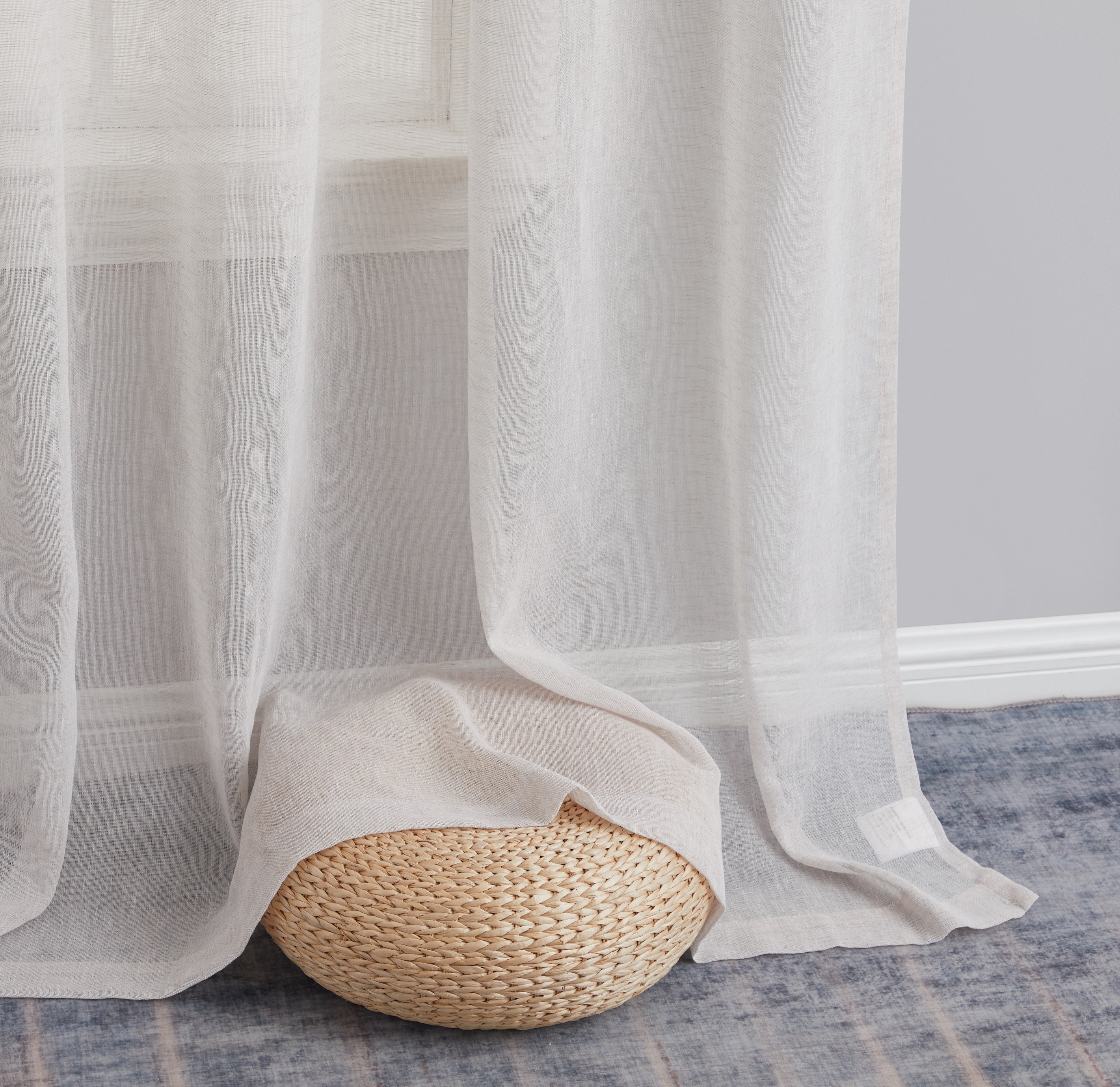 Penelope Faux Linen Sheer Curtain Panels