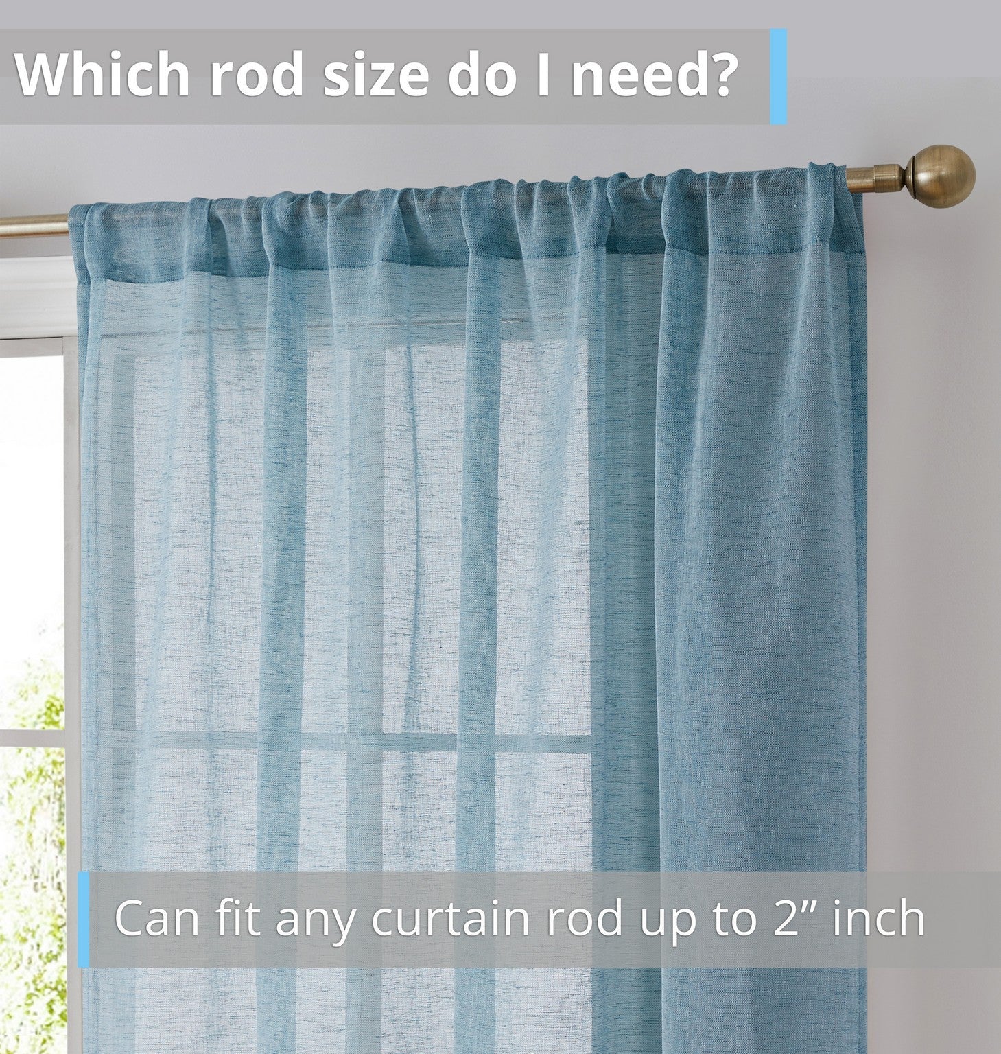 Penelope Faux Linen Sheer Curtain Panels