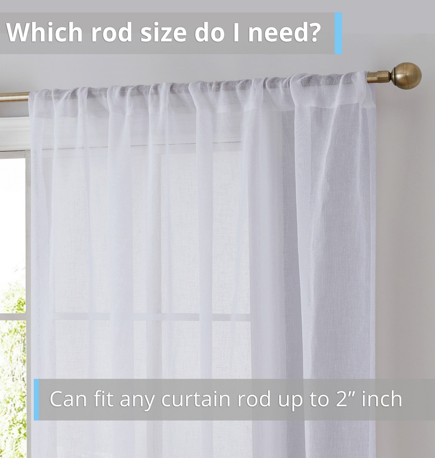 Penelope Faux Linen Sheer Curtain Panels