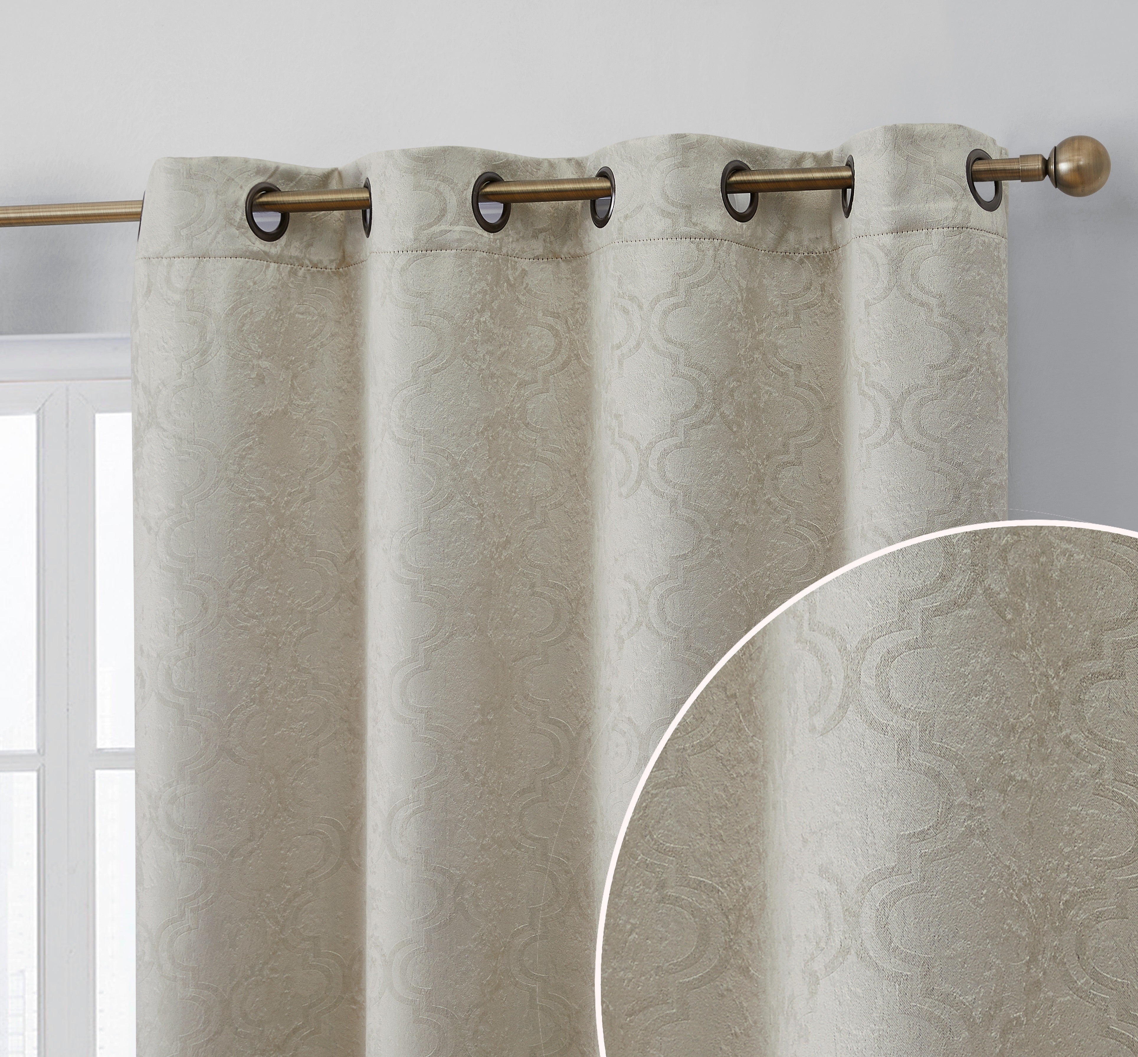 Redmont Lattice Room Darkening Grommet Curtain Panels