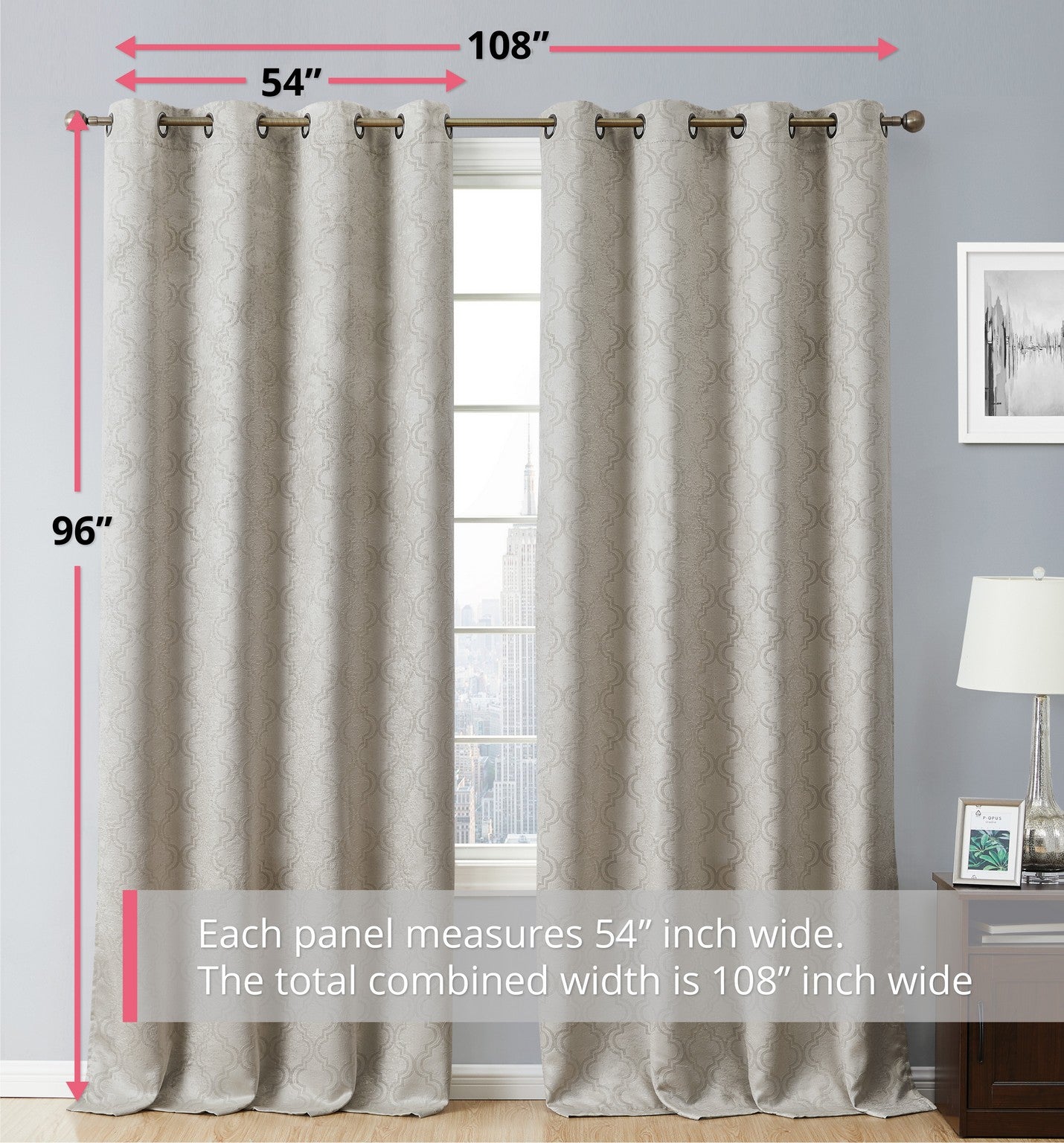 Redmont Lattice Room Darkening Grommet Curtain Panels