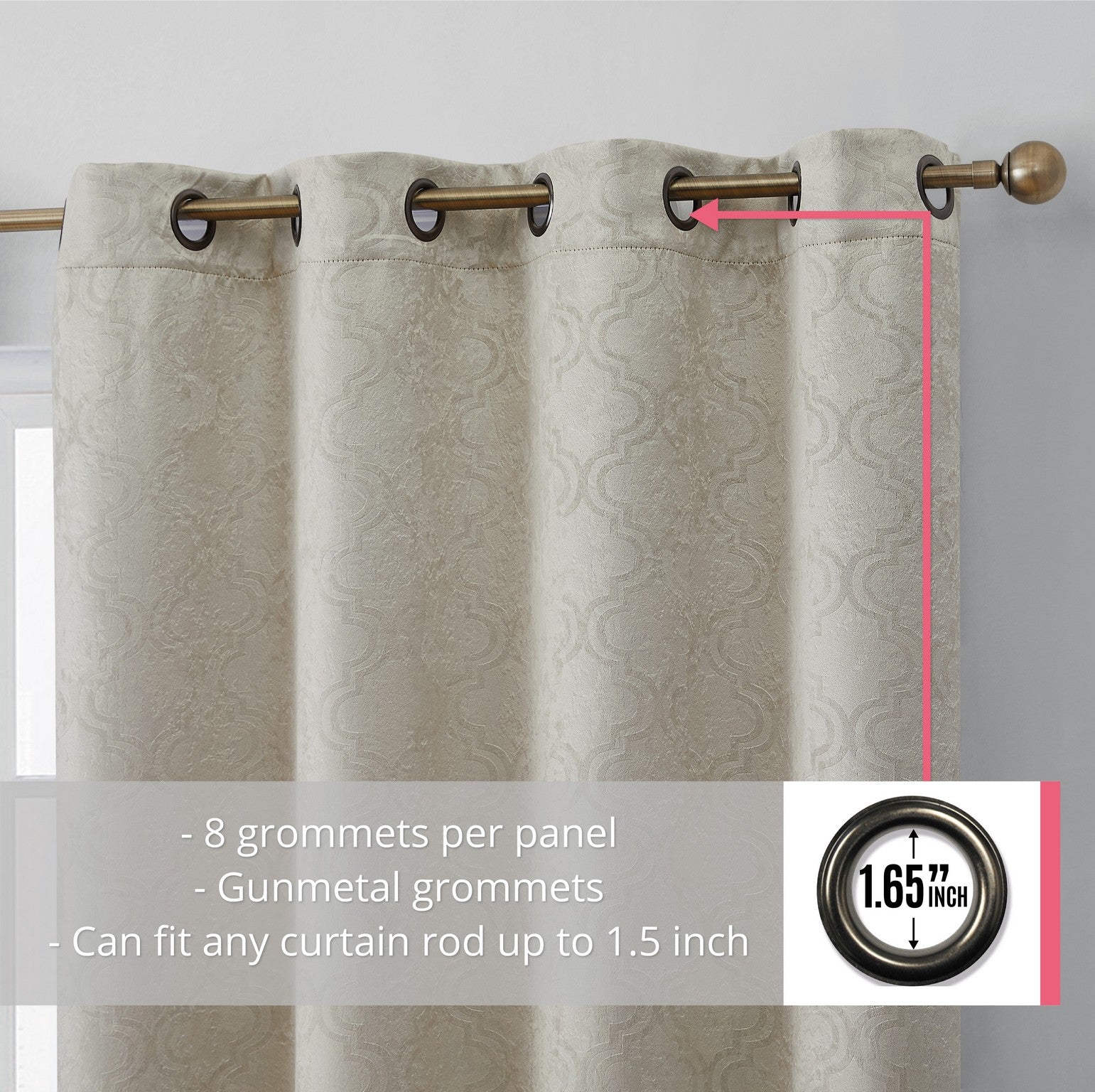 Redmont Lattice Room Darkening Grommet Curtain Panels