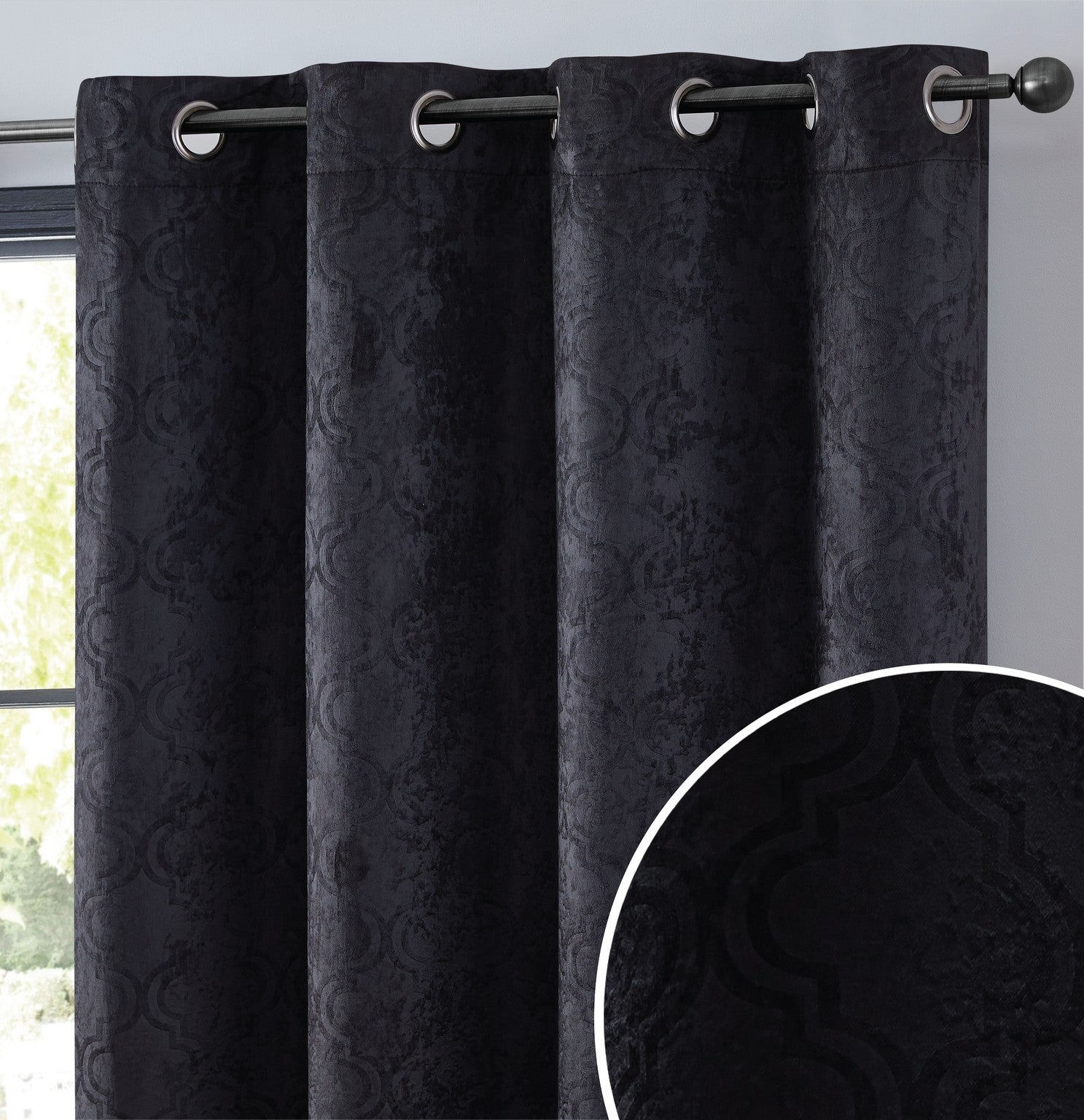 Redmont Lattice Room Darkening Grommet Curtain Panels