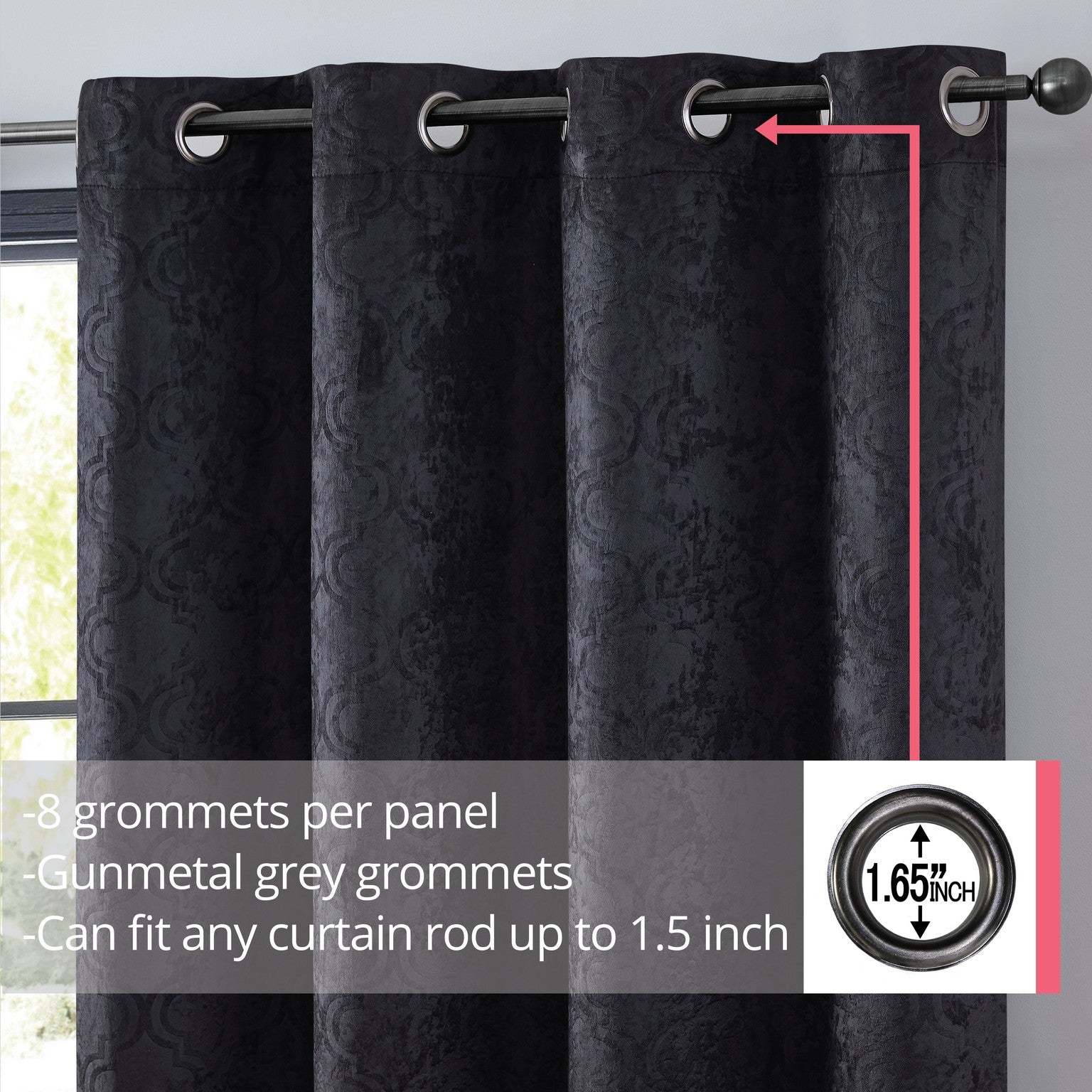 Redmont Lattice Room Darkening Grommet Curtain Panels