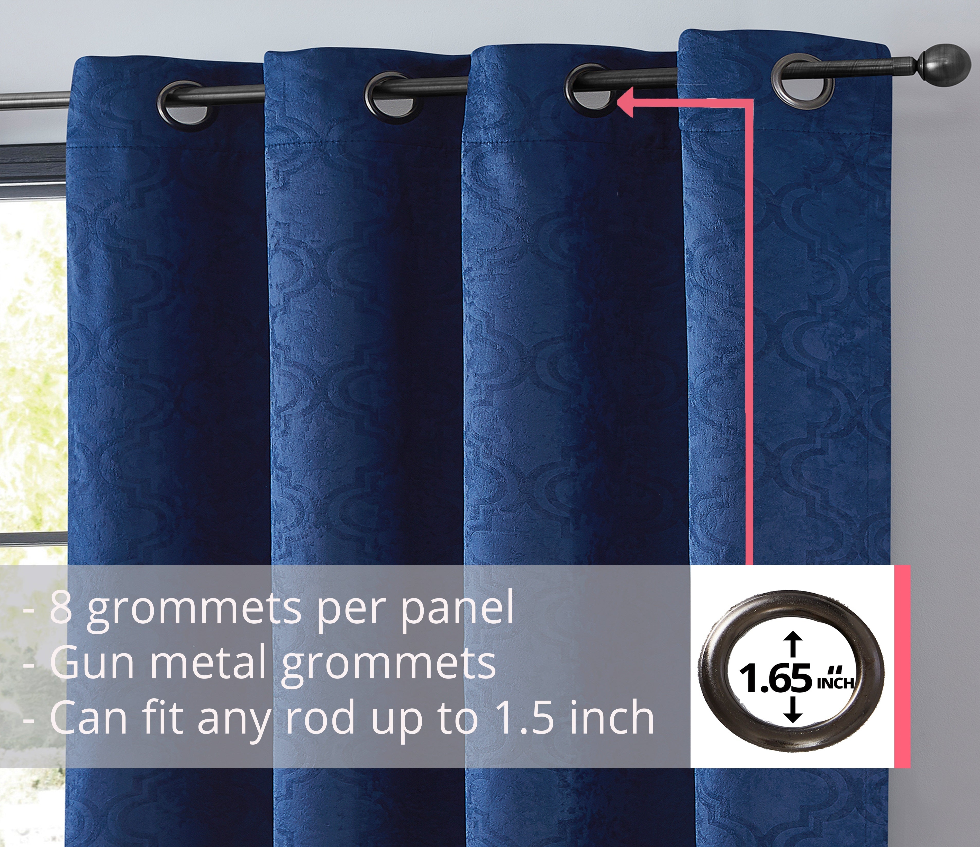 Redmont Lattice Room Darkening Grommet Curtain Panels