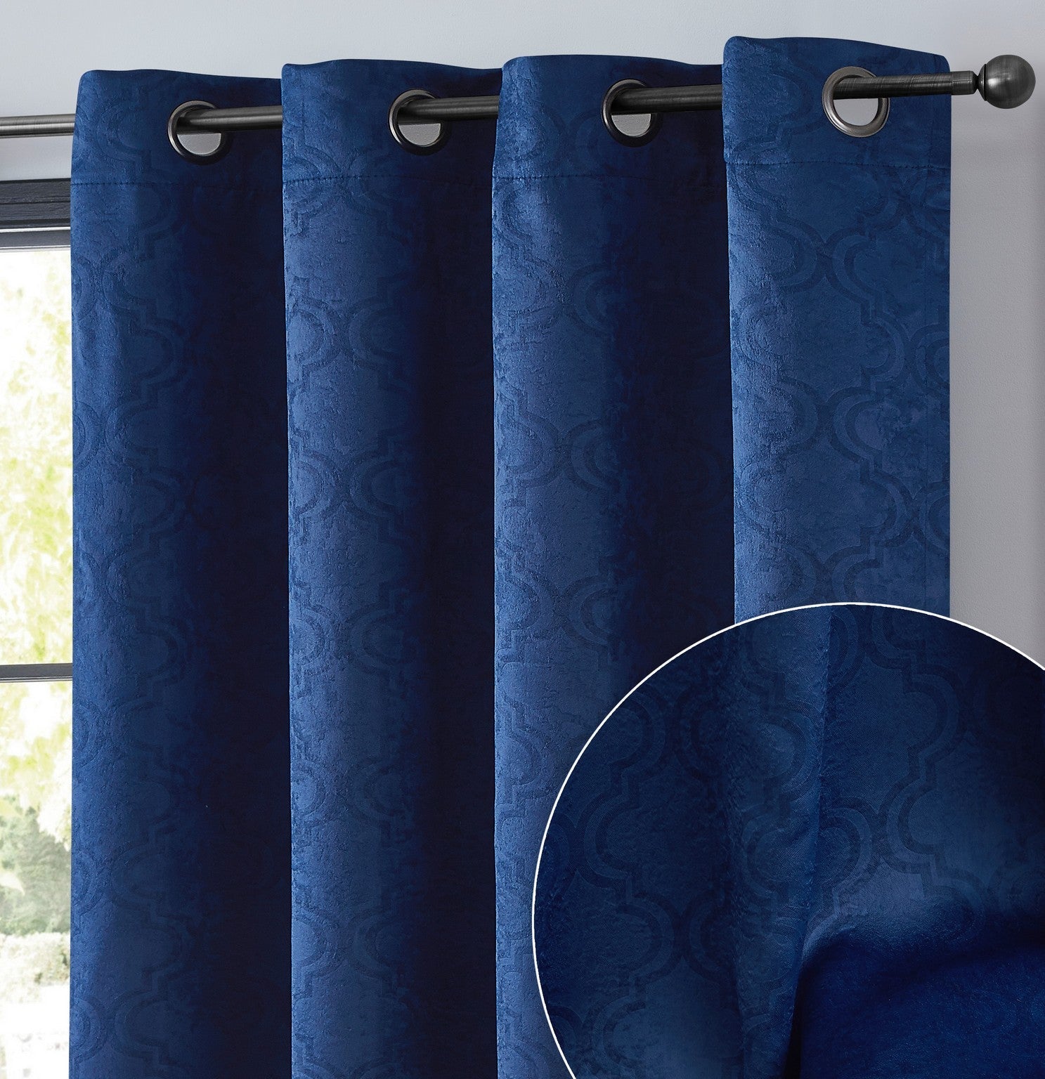 Redmont Lattice Room Darkening Grommet Curtain Panels