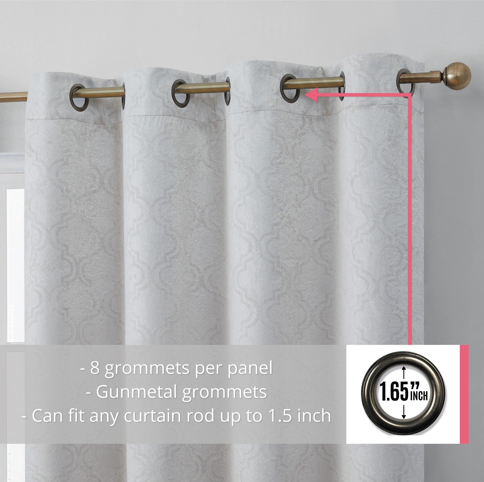 Redmont Lattice Room Darkening Grommet Curtain Panels