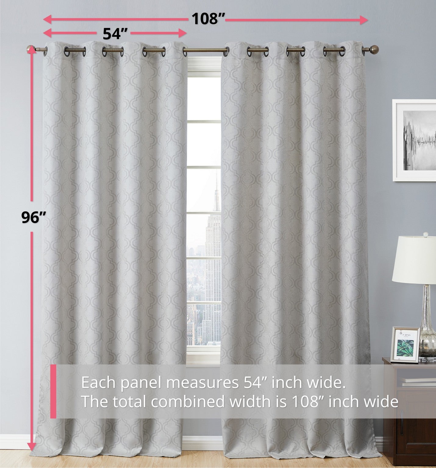 Redmont Lattice Room Darkening Grommet Curtain Panels